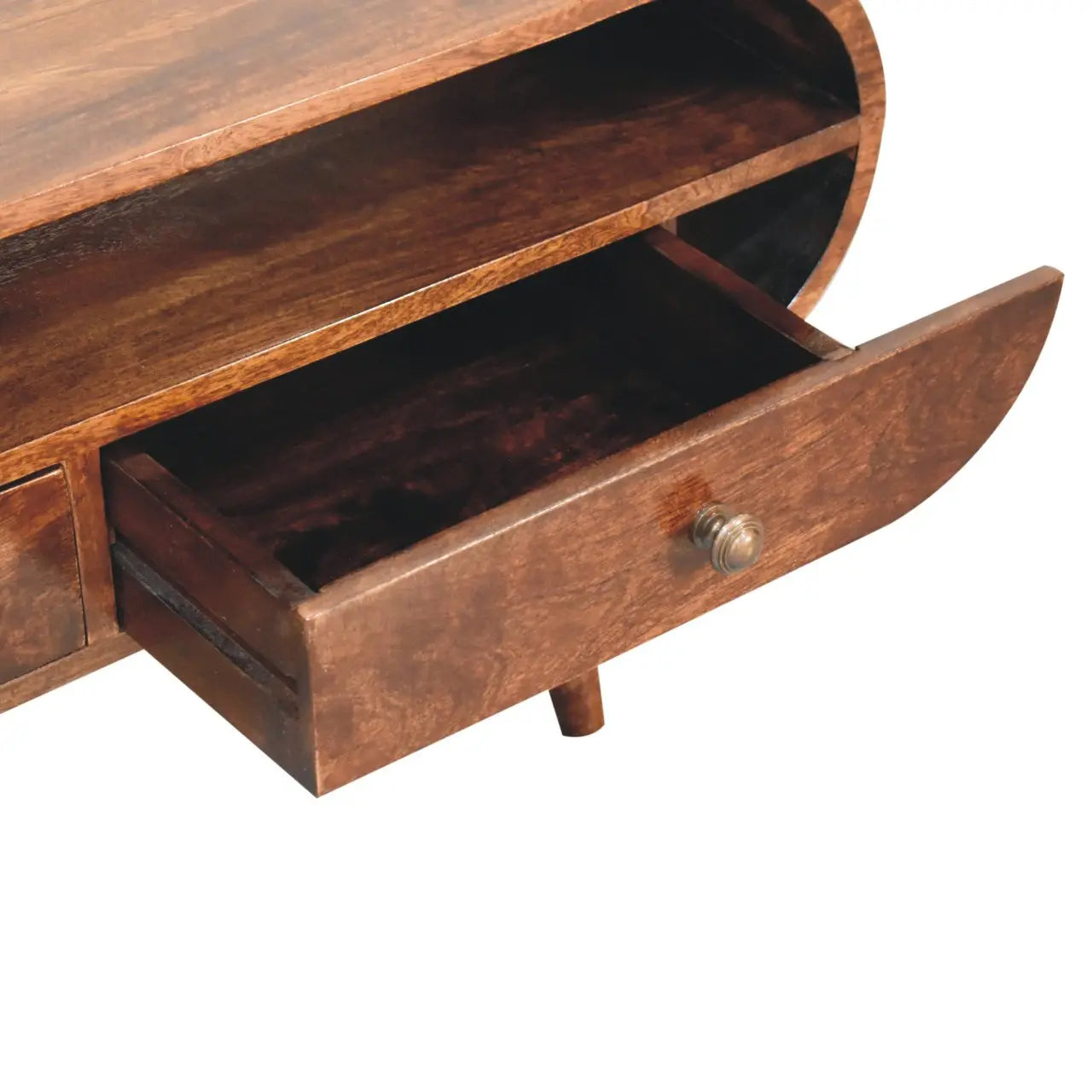 California Walnut Circular TV Stand - Living with Luxury