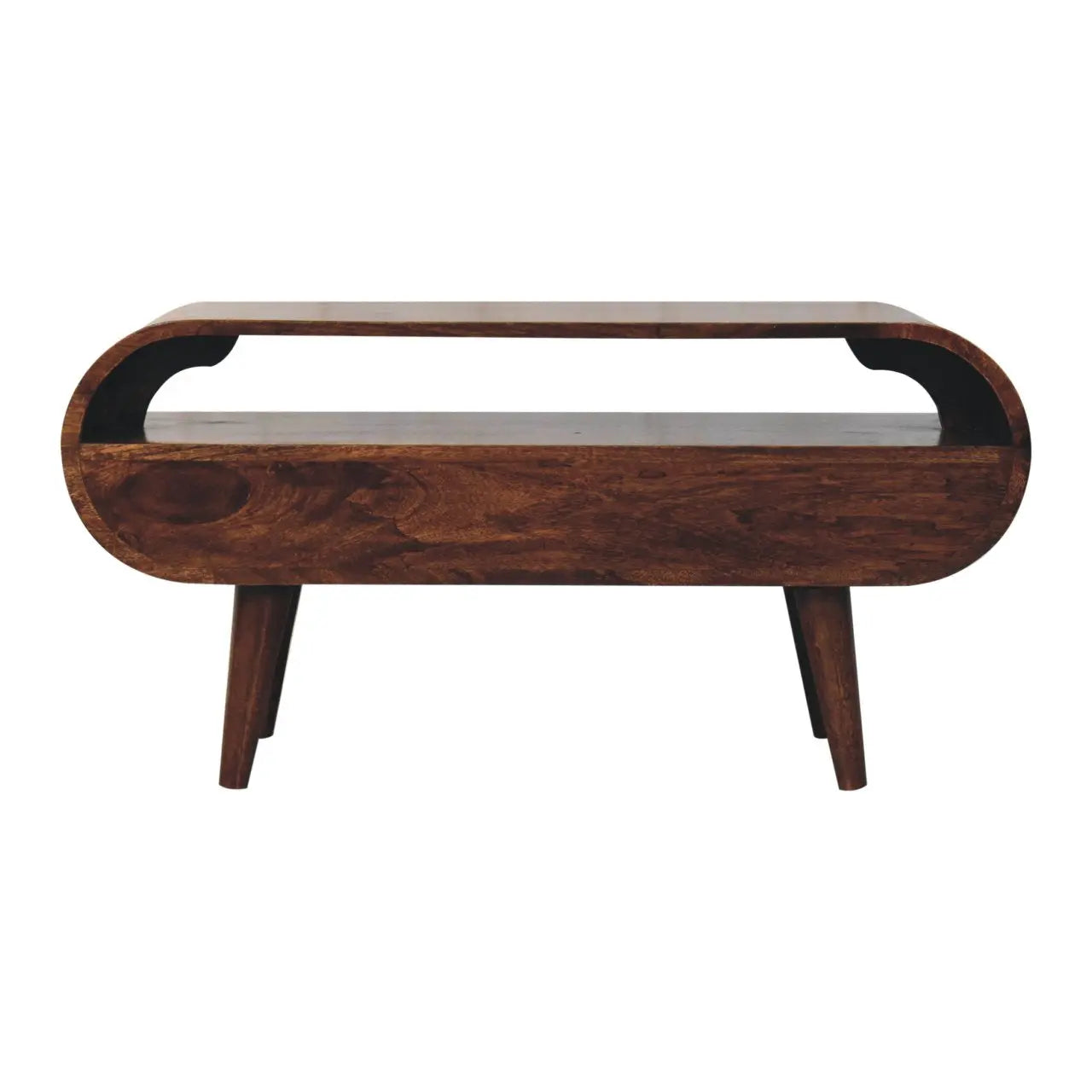 California Walnut Circular TV Stand - Living with Luxury