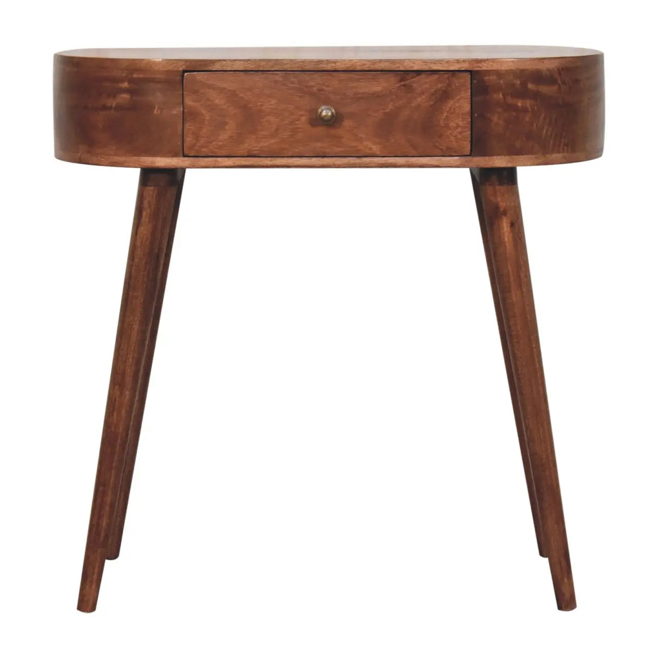 California Walnut Rounded Small Console Table - Living with Luxury