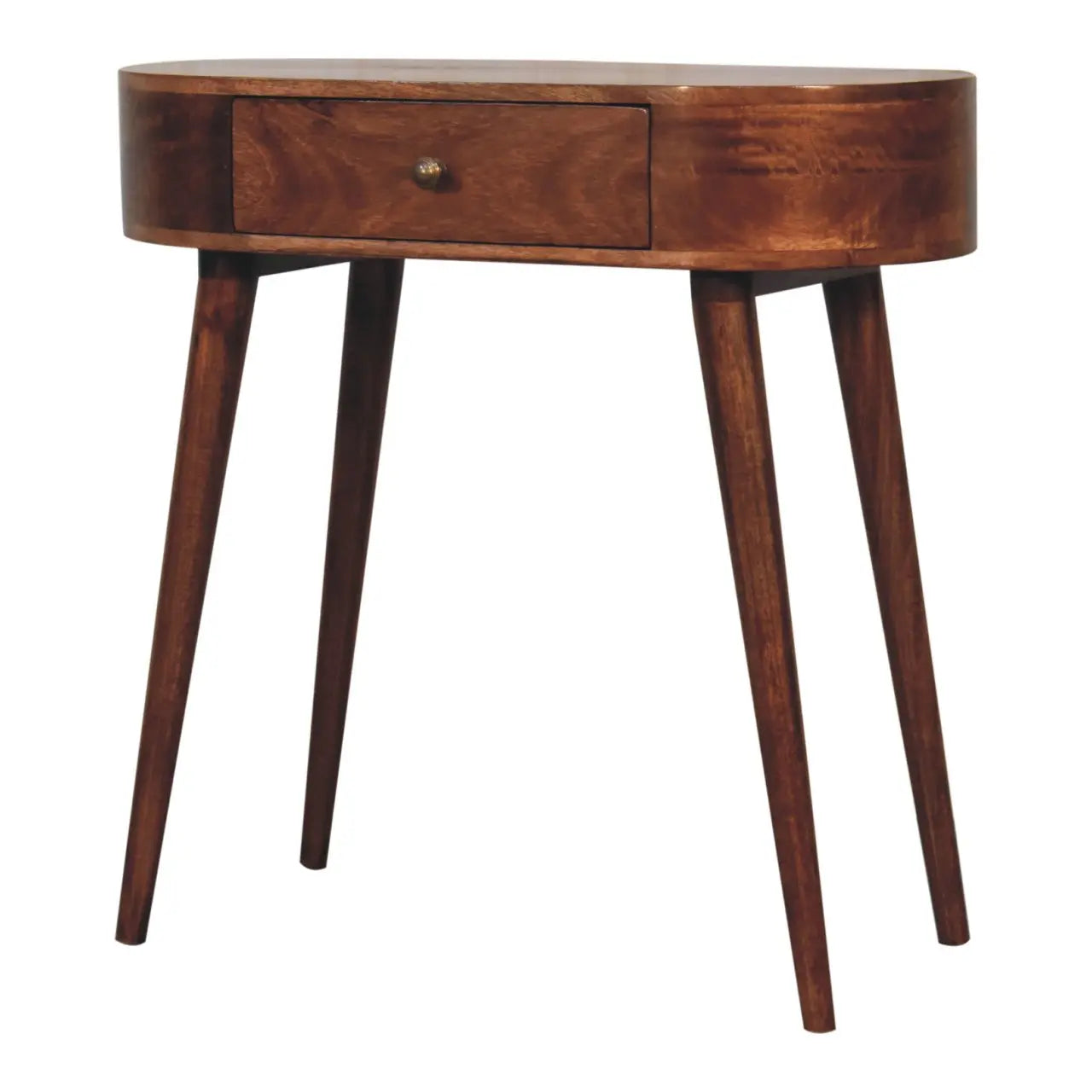 California Walnut Rounded Small Console Table - Living with Luxury