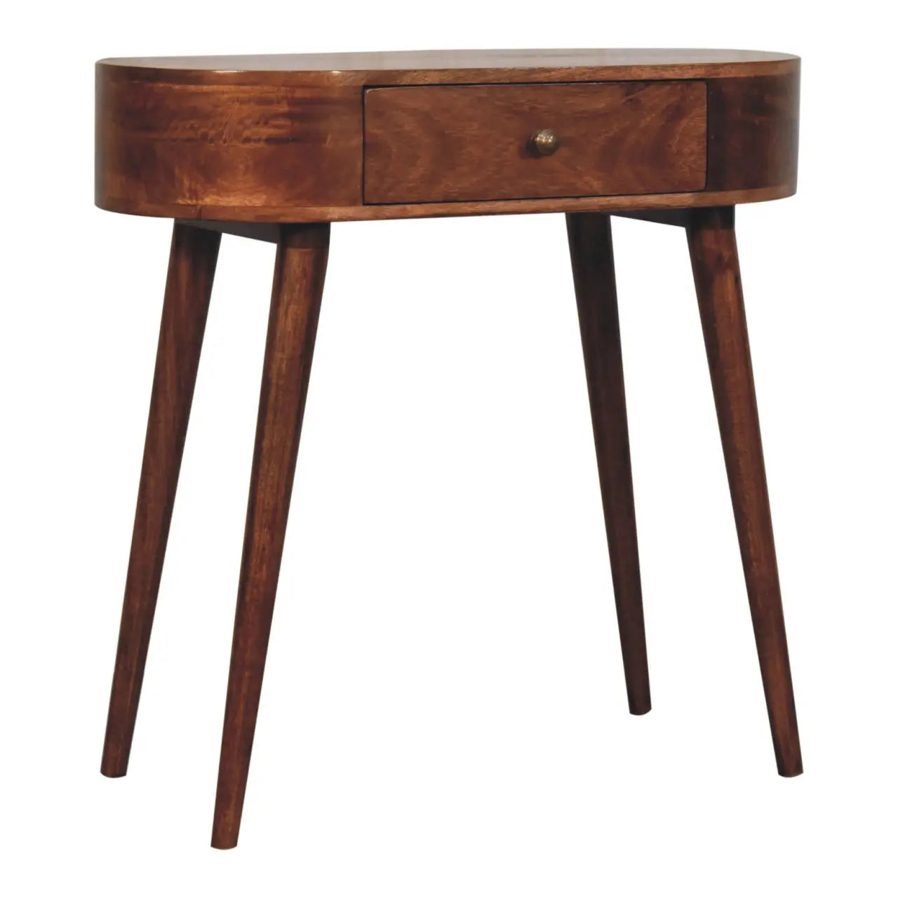 California Walnut Rounded Small Console Table - Living with Luxury