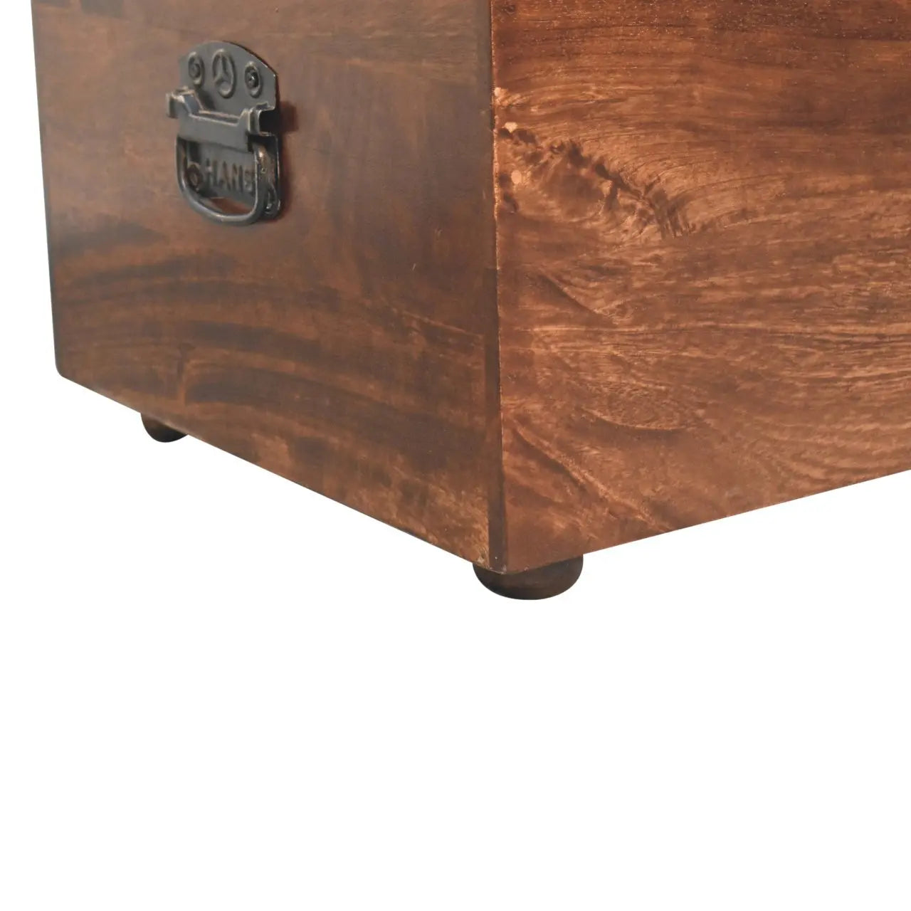 California Walnut White Linen Storage Trunk - Living with Luxury