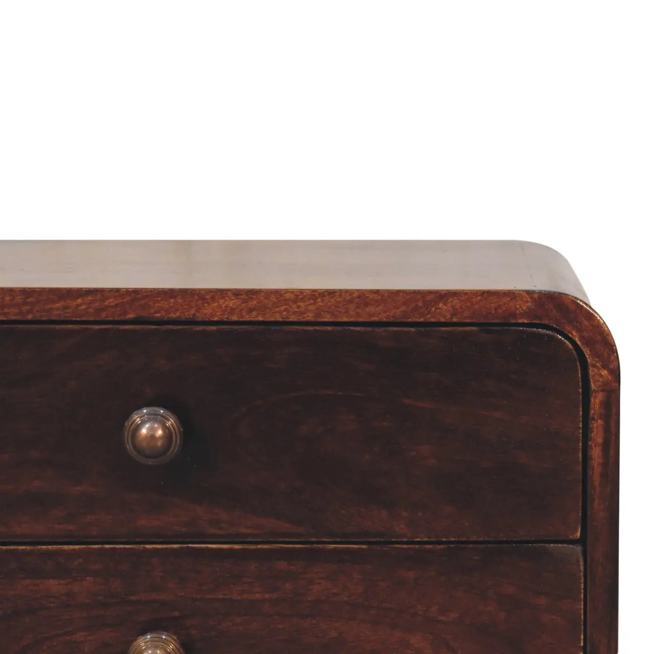 Curved California Walnut Wall Mounted Bedside - Living with Luxury