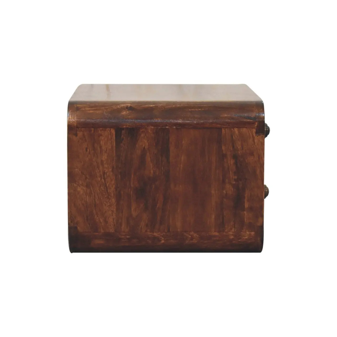 Curved California Walnut Wall Mounted Bedside - Living with Luxury