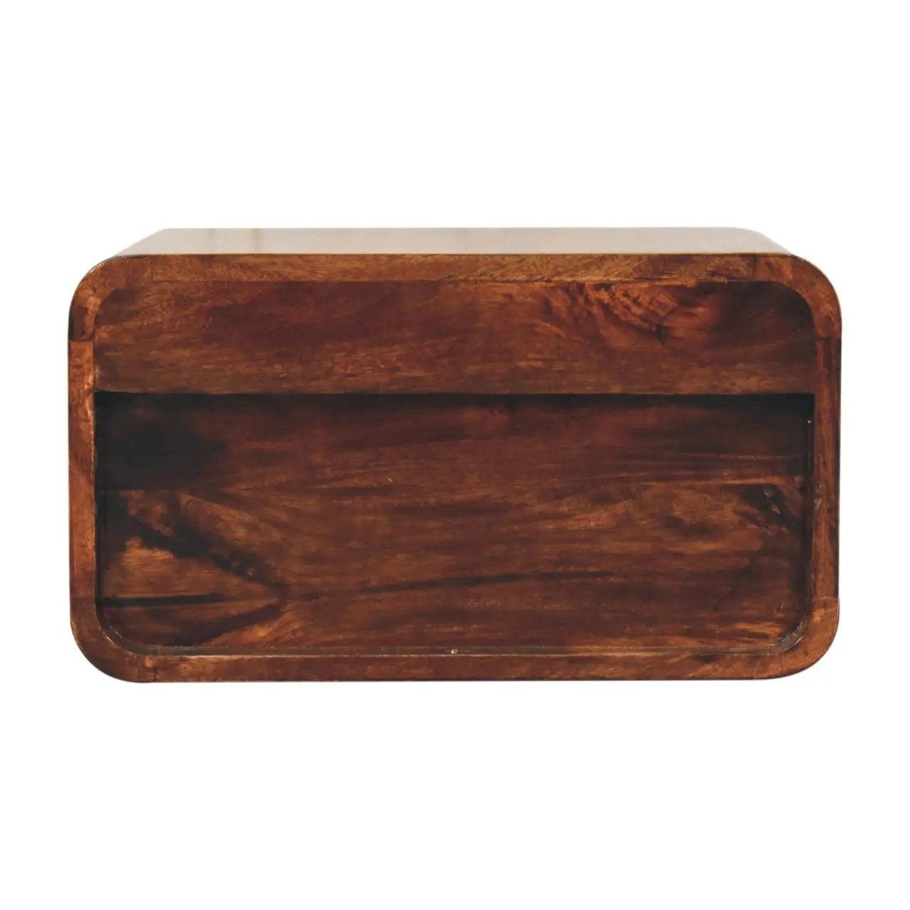 Curved California Walnut Wall Mounted Bedside - Living with Luxury