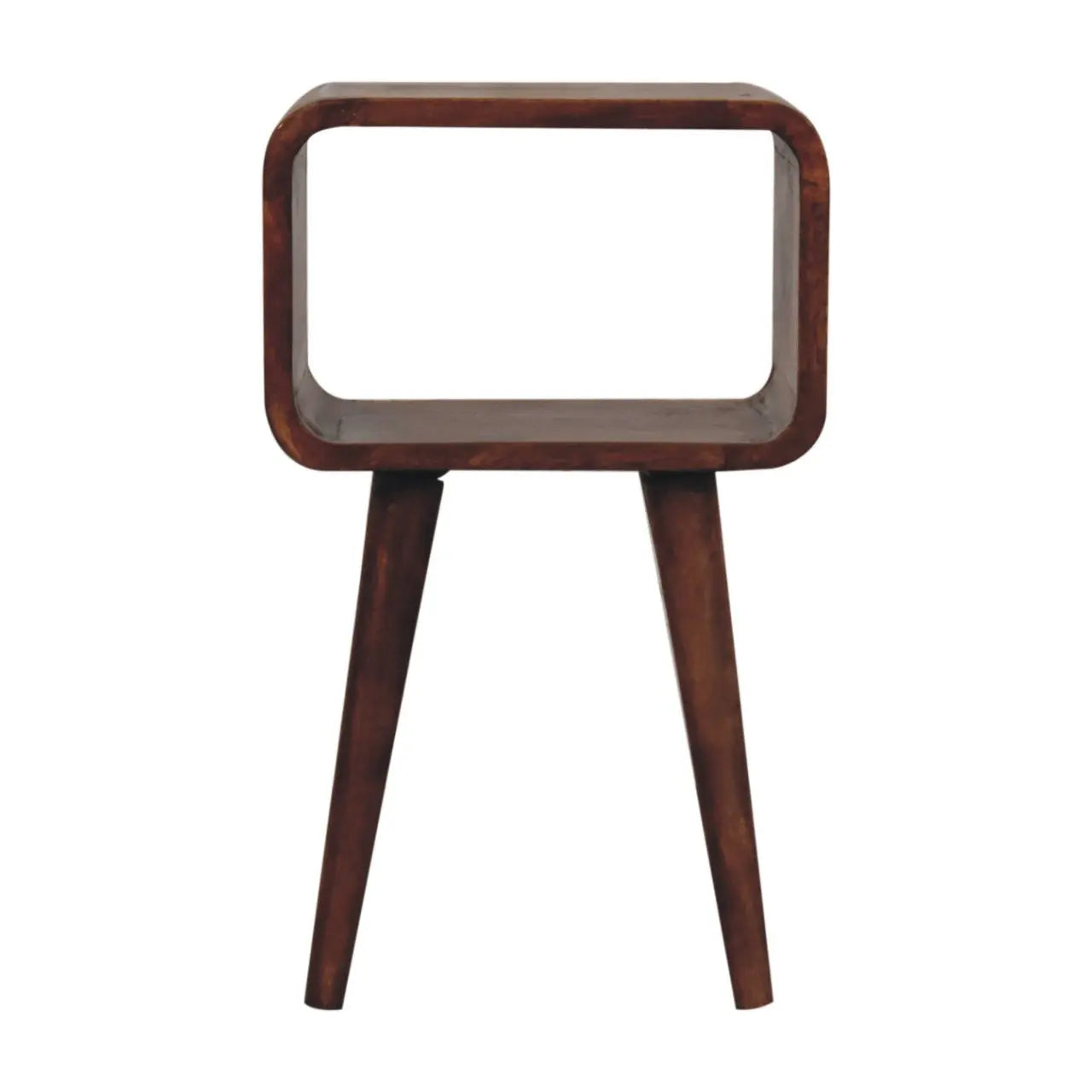 Mini Honey Caramel Curved Open Bedside - Living with Luxury
