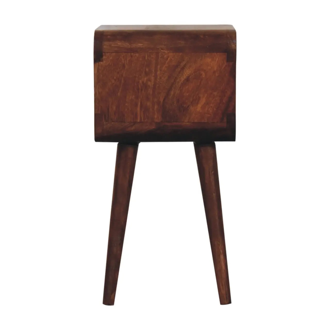Mini Honey Caramel Curved Open Bedside - Living with Luxury