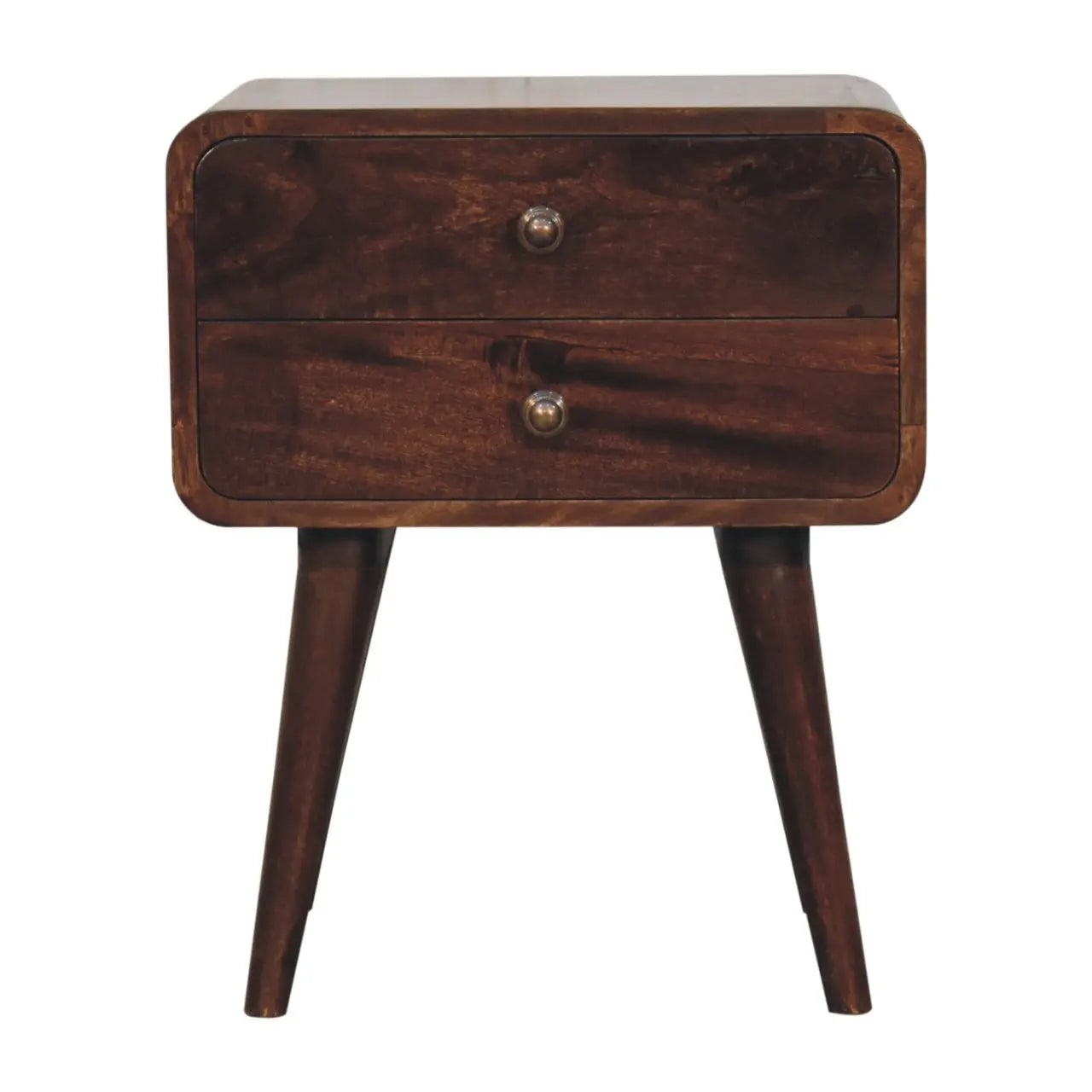 Curved California Walnut Bedside - Living with Luxury
