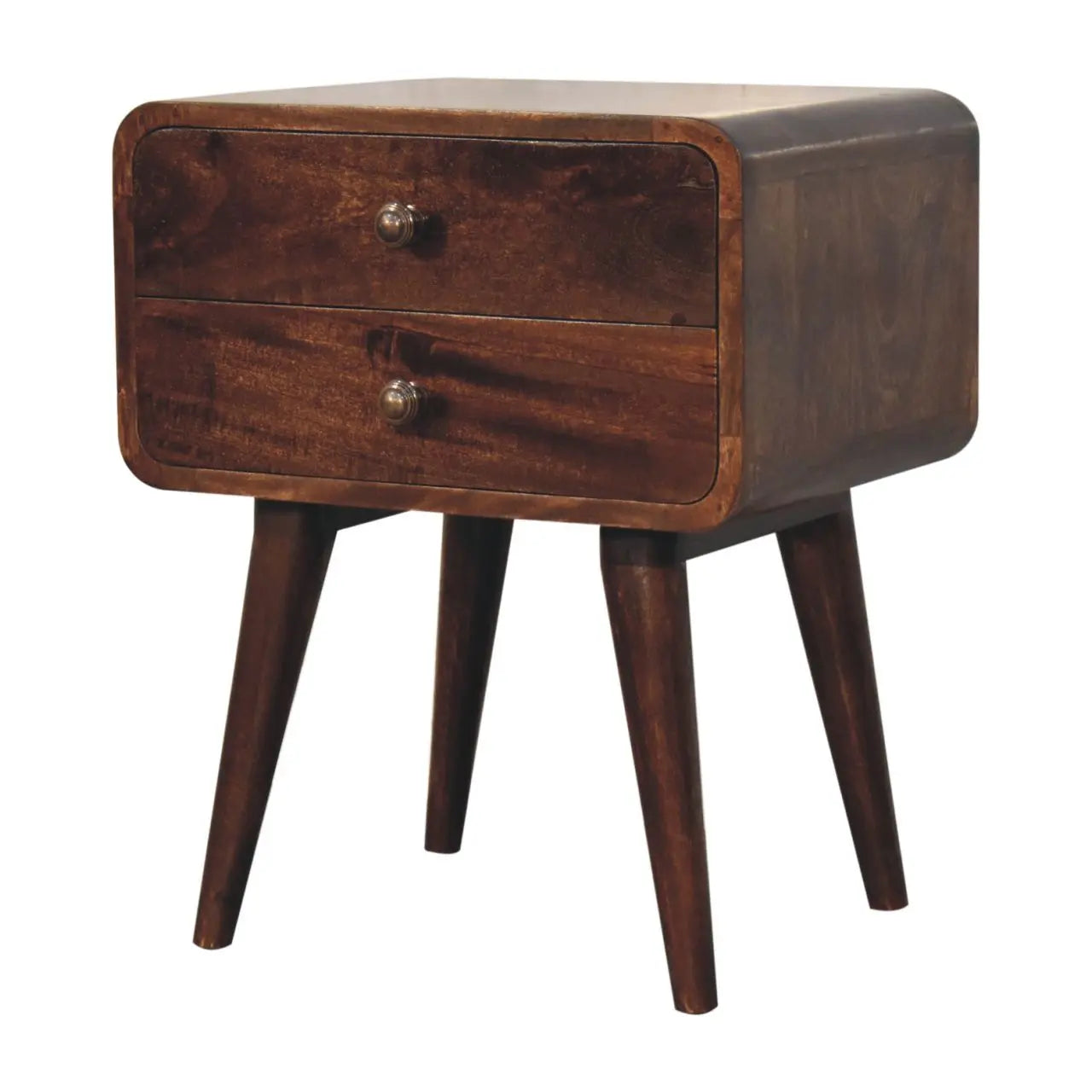 Curved California Walnut Bedside - Living with Luxury