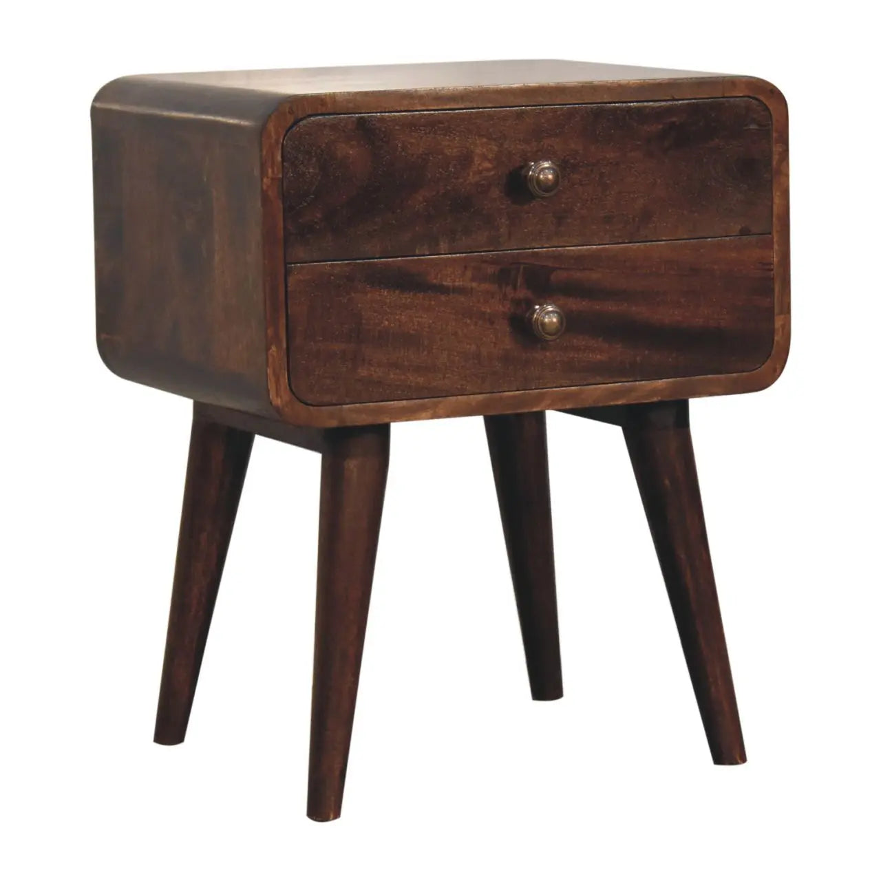 Curved California Walnut Bedside - Living with Luxury