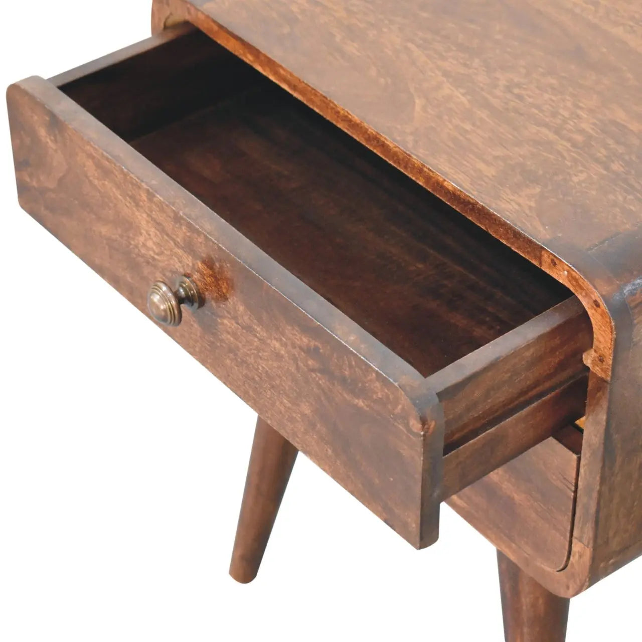Curved California Walnut Bedside - Living with Luxury