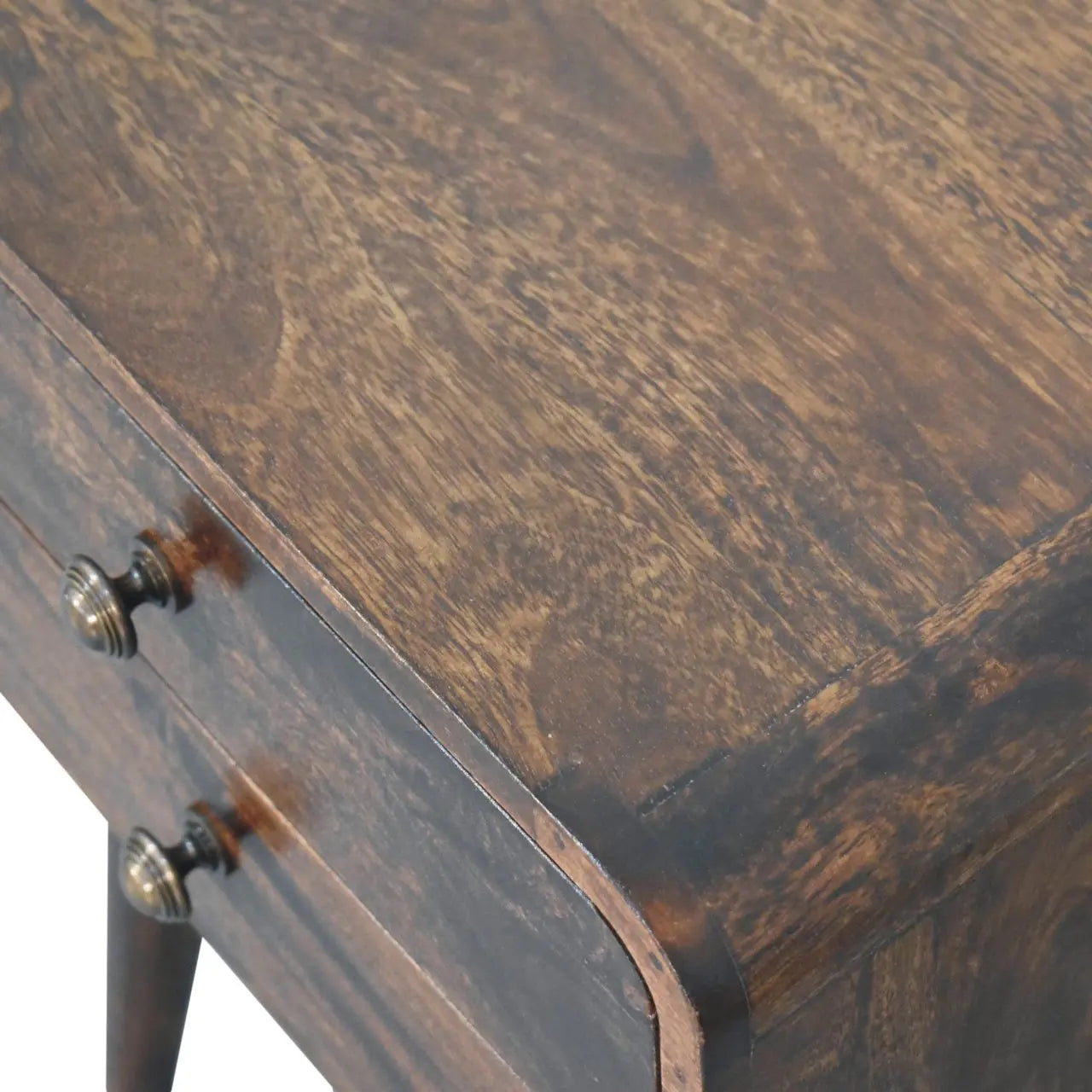 Curved California Walnut Bedside - Living with Luxury