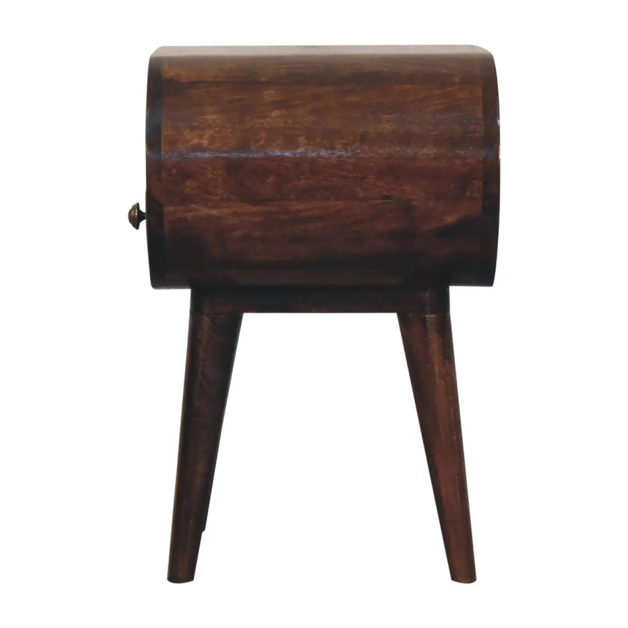 California Walnut Circular Bedside with Open Slot - Living with Luxury