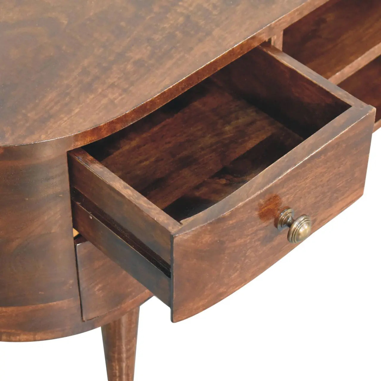 California Walnut Rounded Entertainment Unit - Living with Luxury