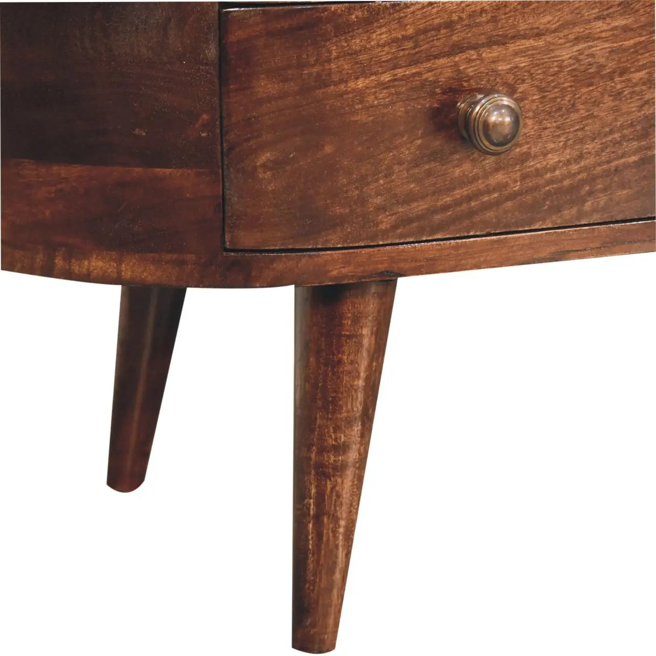 California Walnut Rounded Entertainment Unit - Living with Luxury