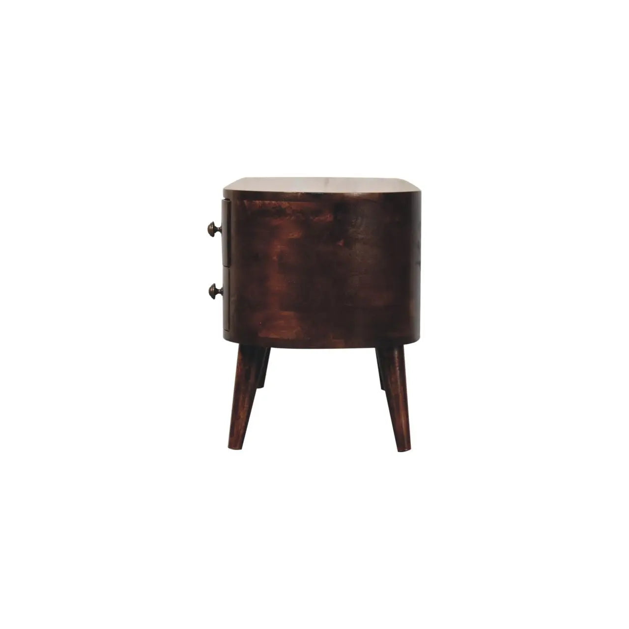 California Walnut Rounded Entertainment Unit - Living with Luxury