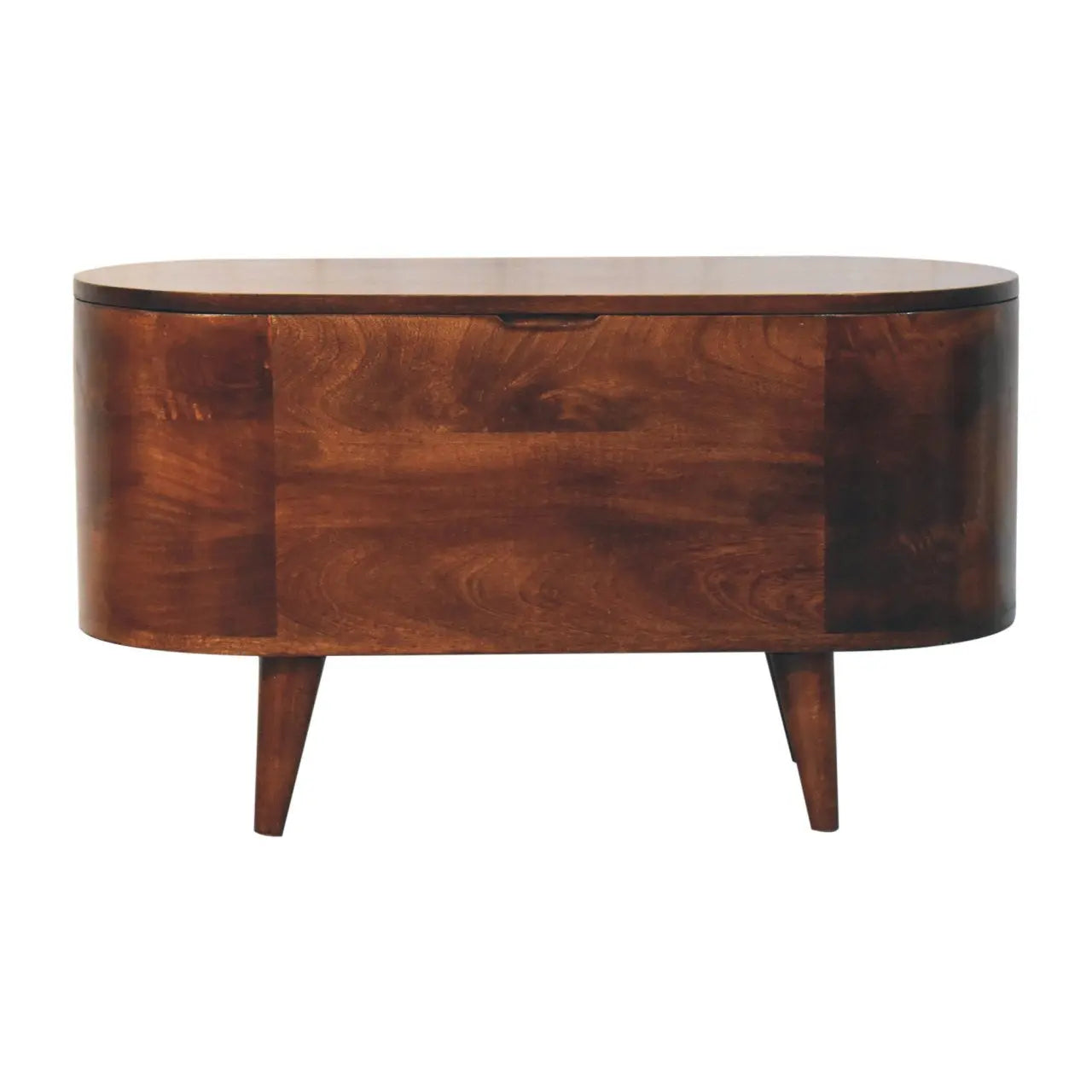 California Walnut Rounded Lid up Blanket Box - Living with Luxury
