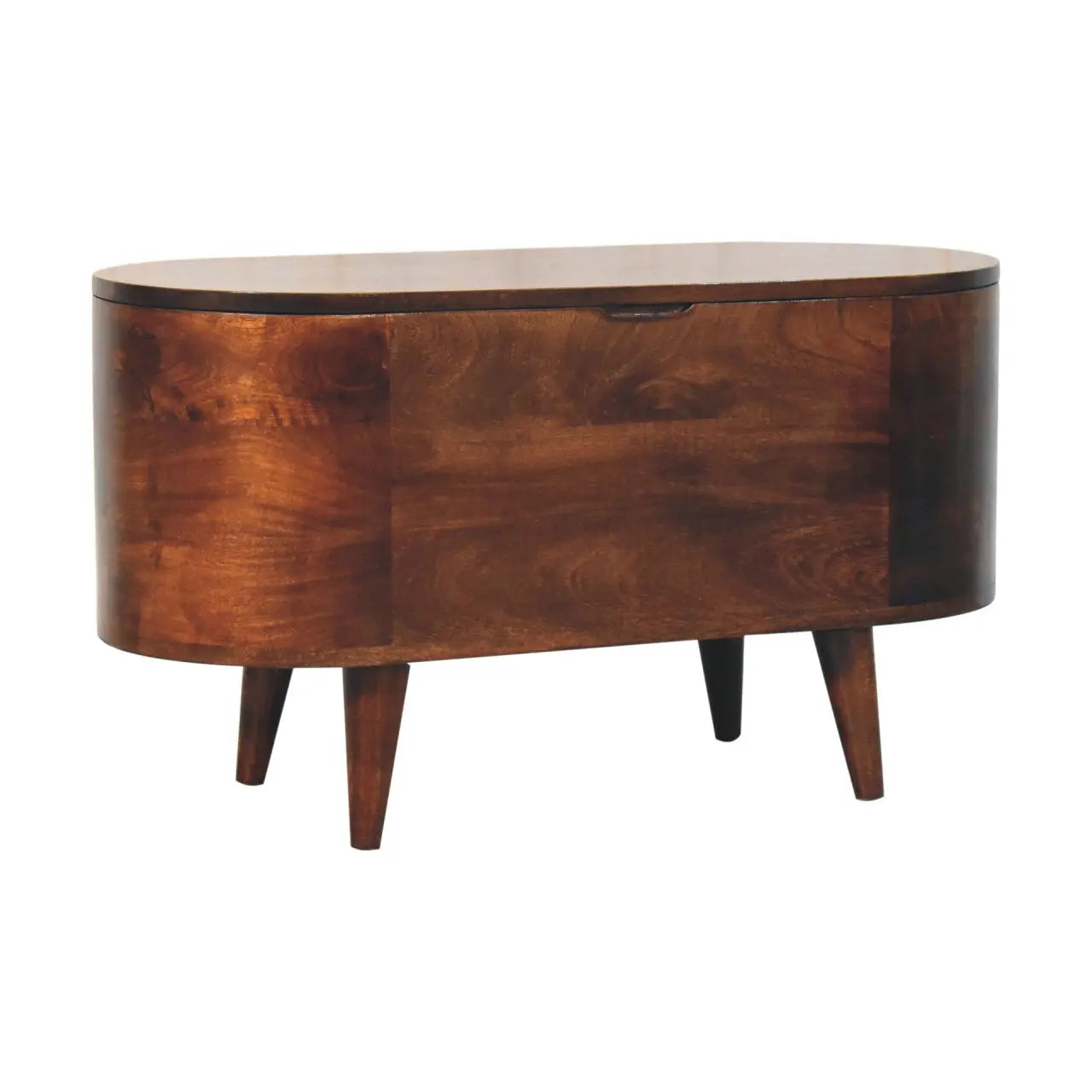 California Walnut Rounded Lid up Blanket Box - Living with Luxury