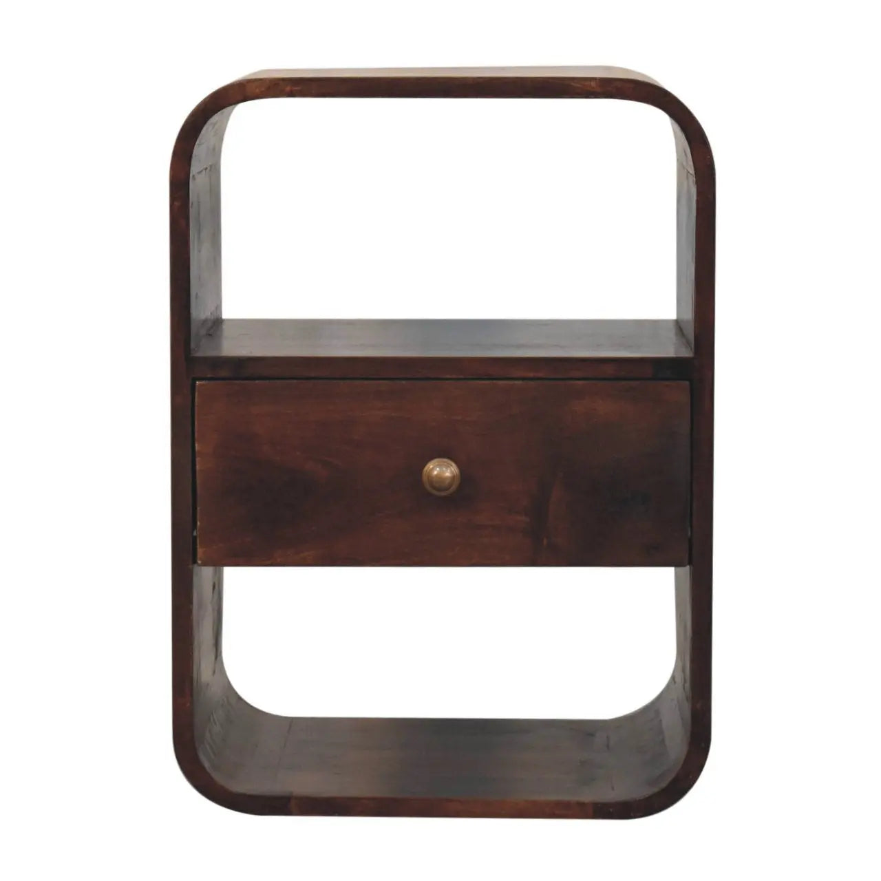 California Walnut Curved Edge Bedside - Living with Luxury