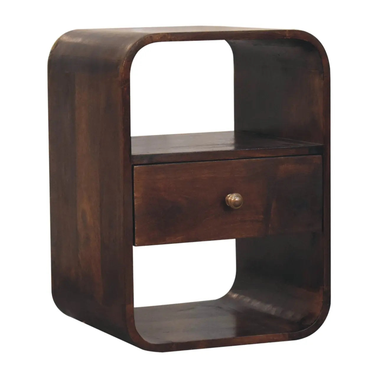 California Walnut Curved Edge Bedside - Living with Luxury