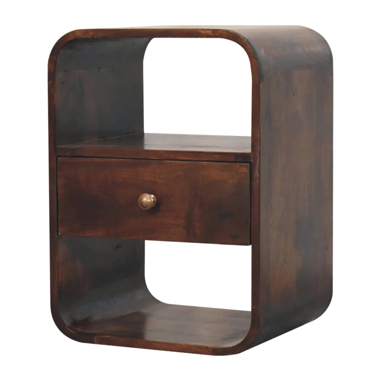 California Walnut Curved Edge Bedside - Living with Luxury