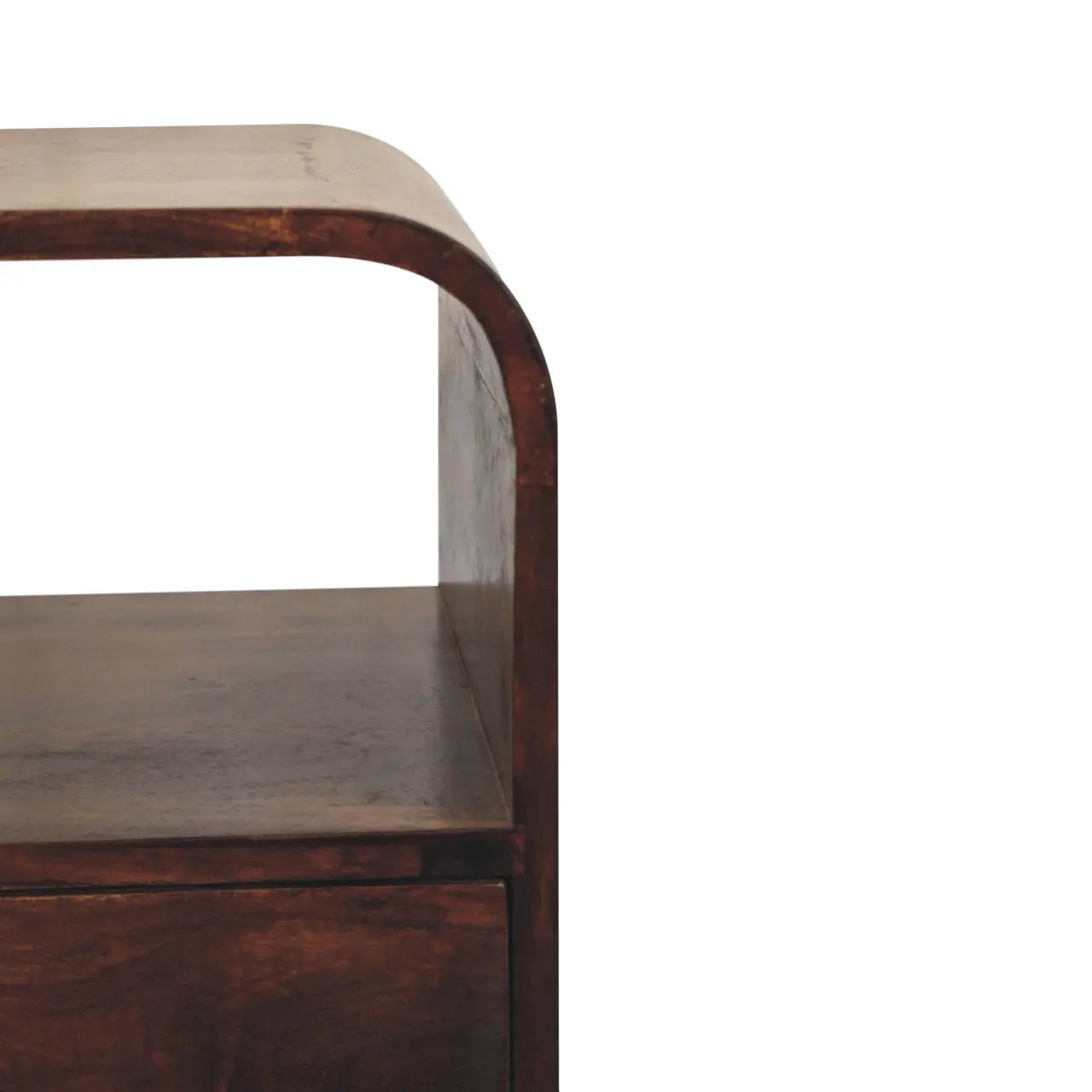 California Walnut Curved Edge Bedside - Living with Luxury