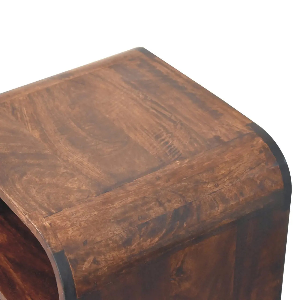 California Walnut Curved Edge Bedside - Living with Luxury