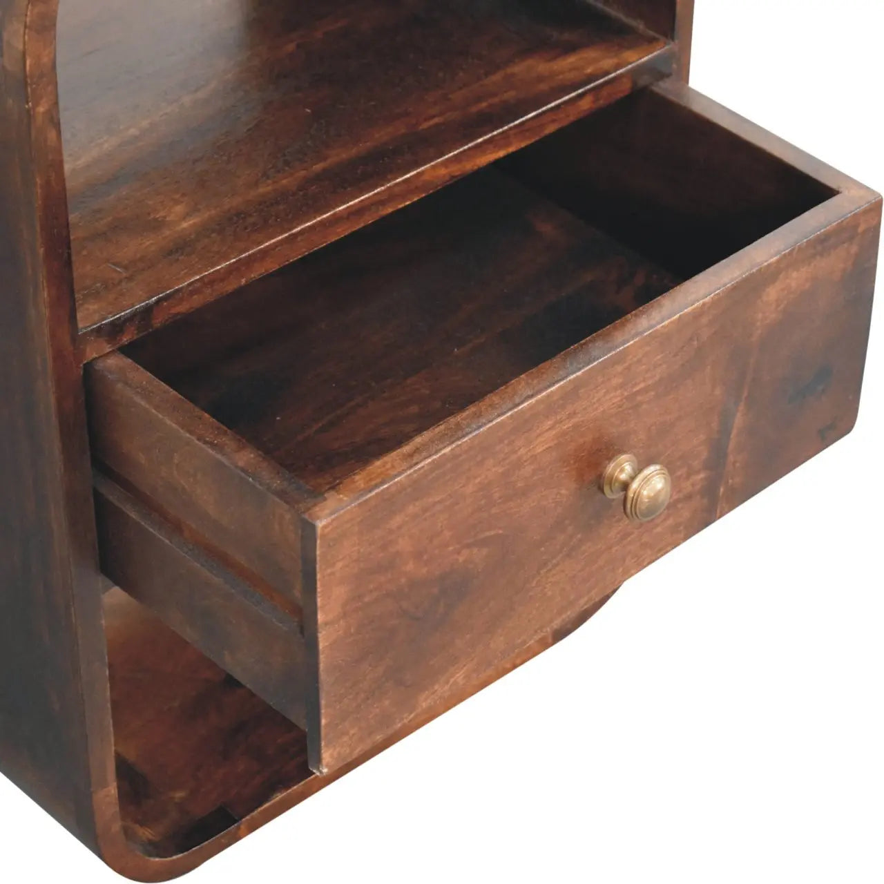 California Walnut Curved Edge Bedside - Living with Luxury