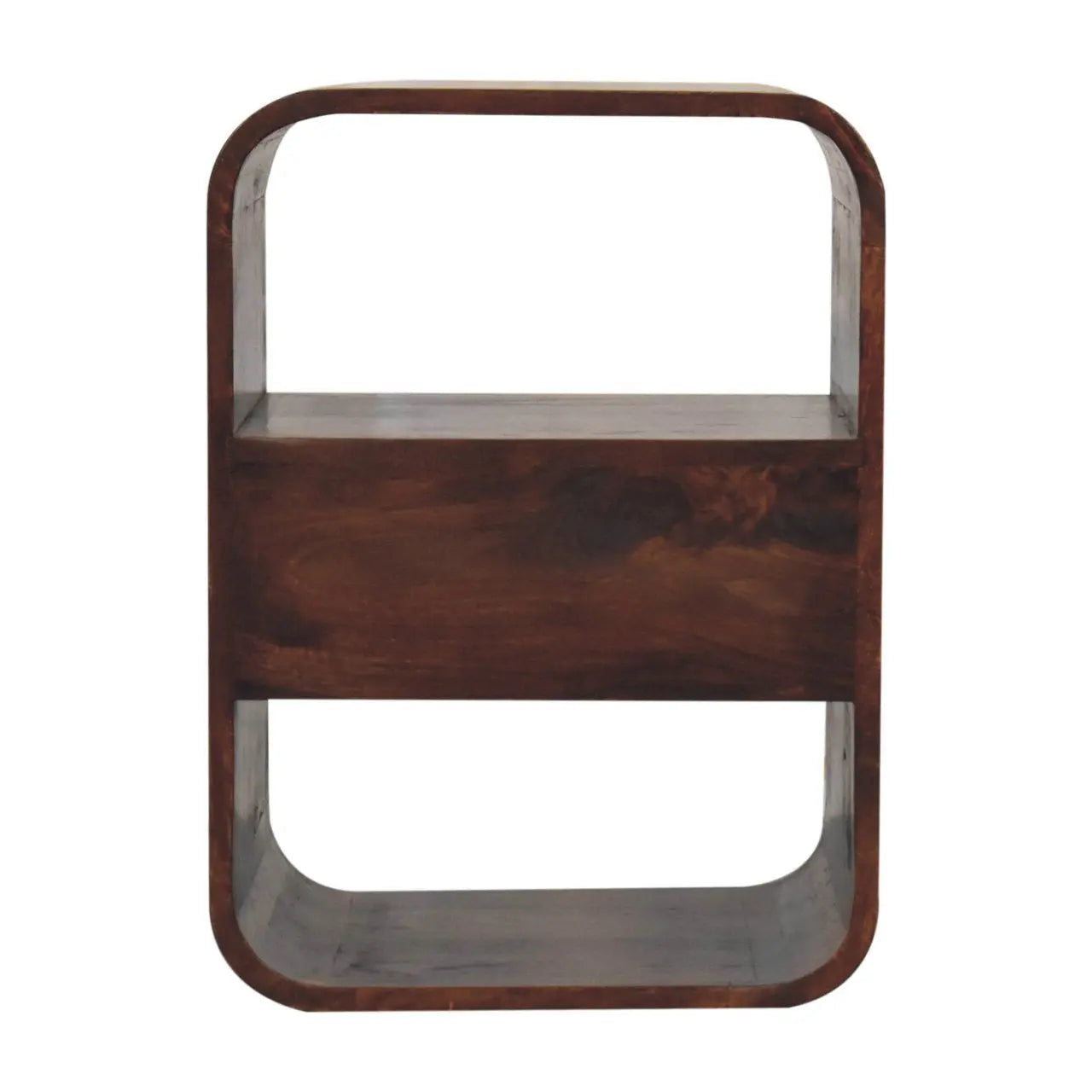 California Walnut Curved Edge Bedside - Living with Luxury
