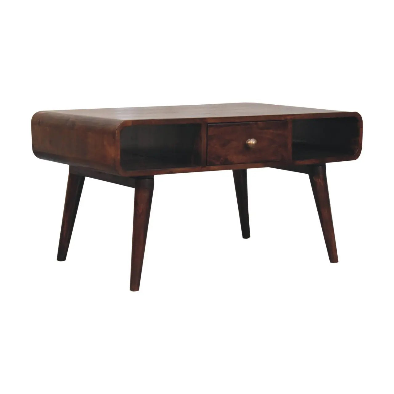 Curved California Walnut Coffee Table - Living with Luxury