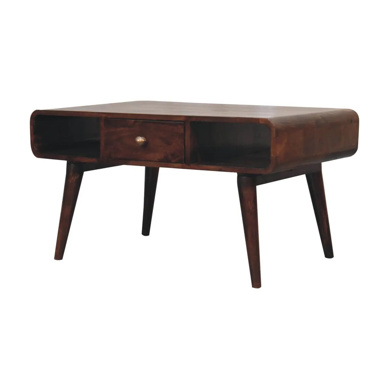 Curved California Walnut Coffee Table - Living with Luxury