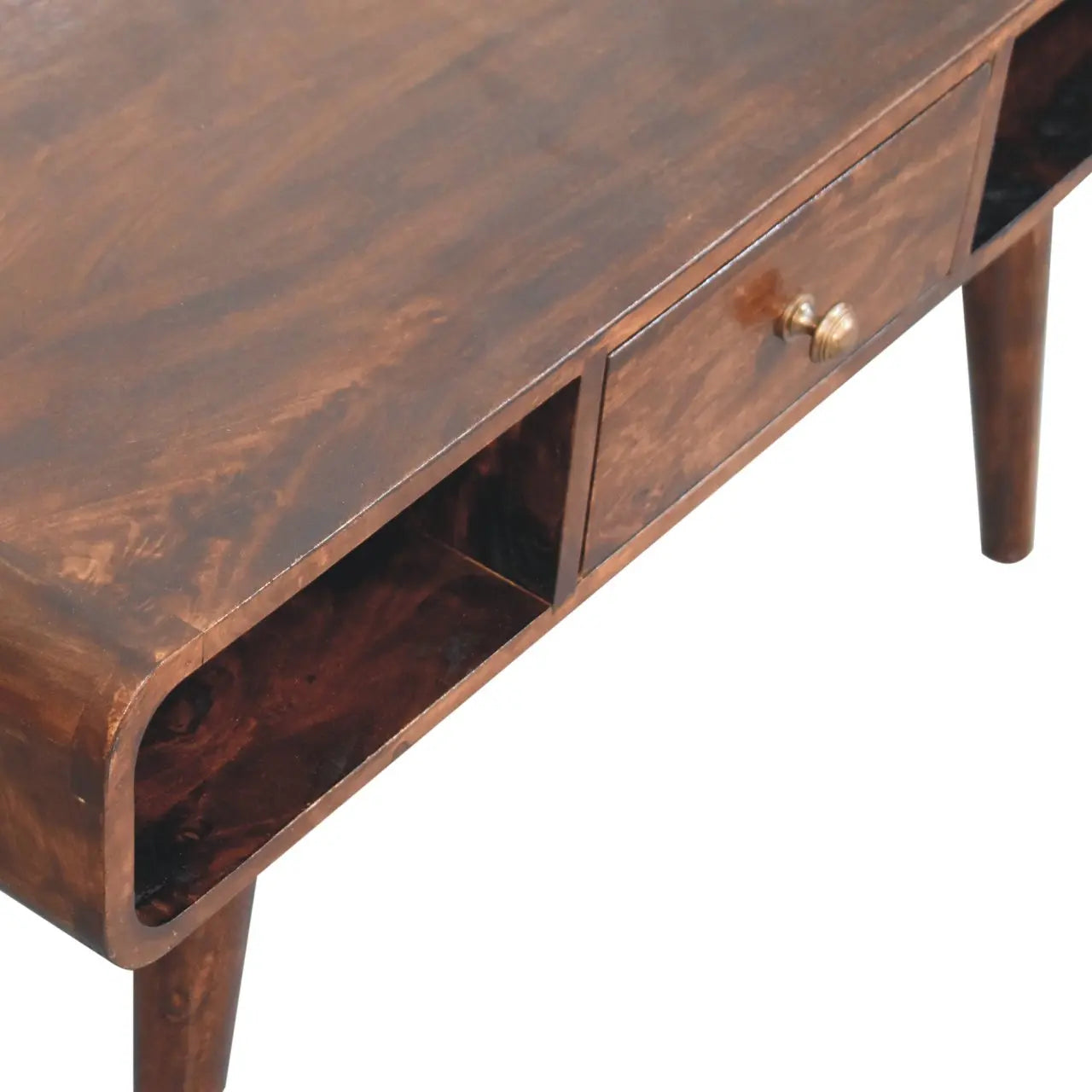 Curved California Walnut Coffee Table - Living with Luxury