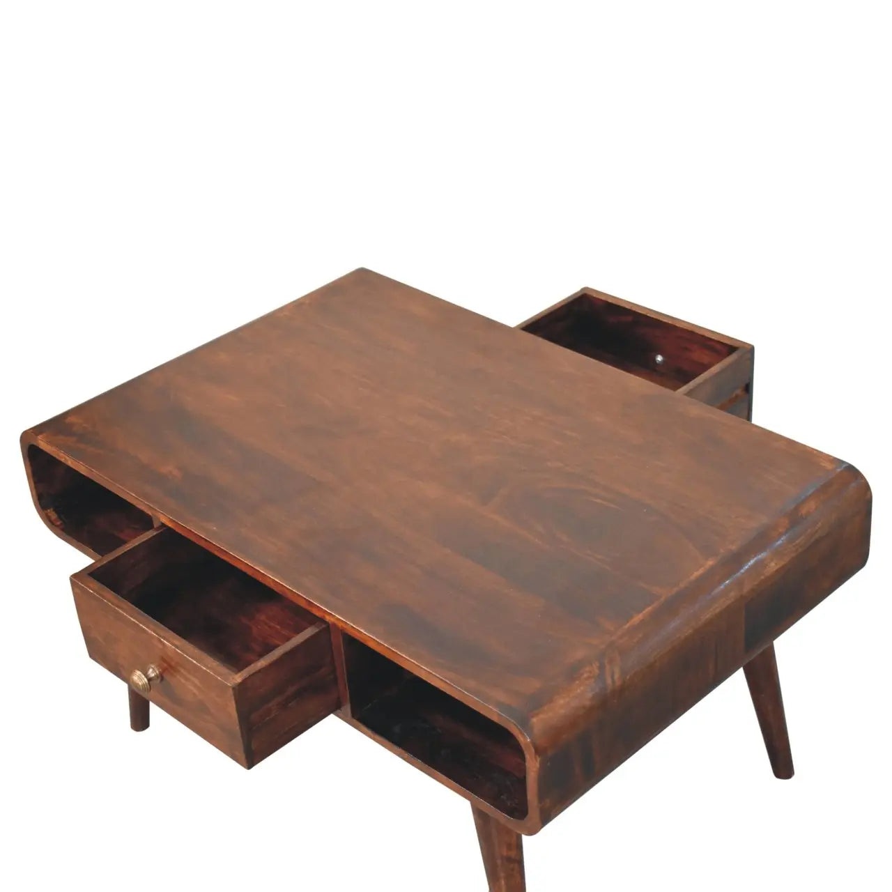 Curved California Walnut Coffee Table - Living with Luxury