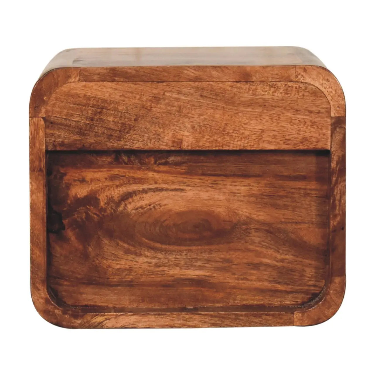 Mini Honey Caramel Wall Mounted Bedside with Open Slot - Living with Luxury