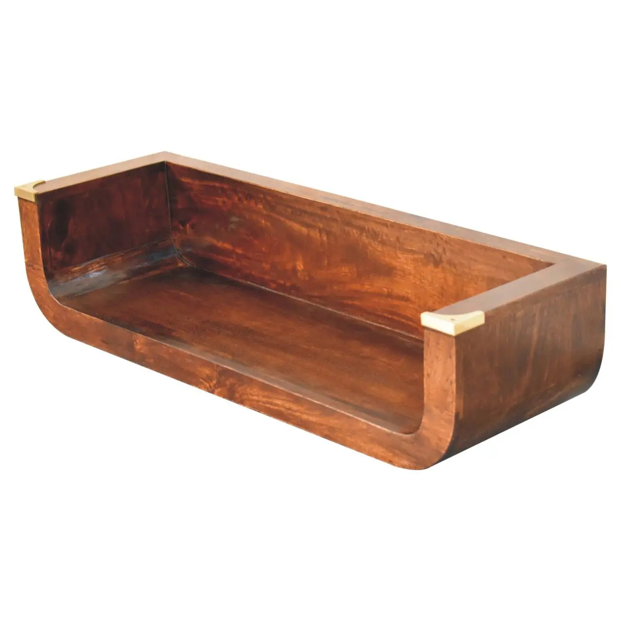 Indira California Walnut Floating Console Table - Living with Luxury