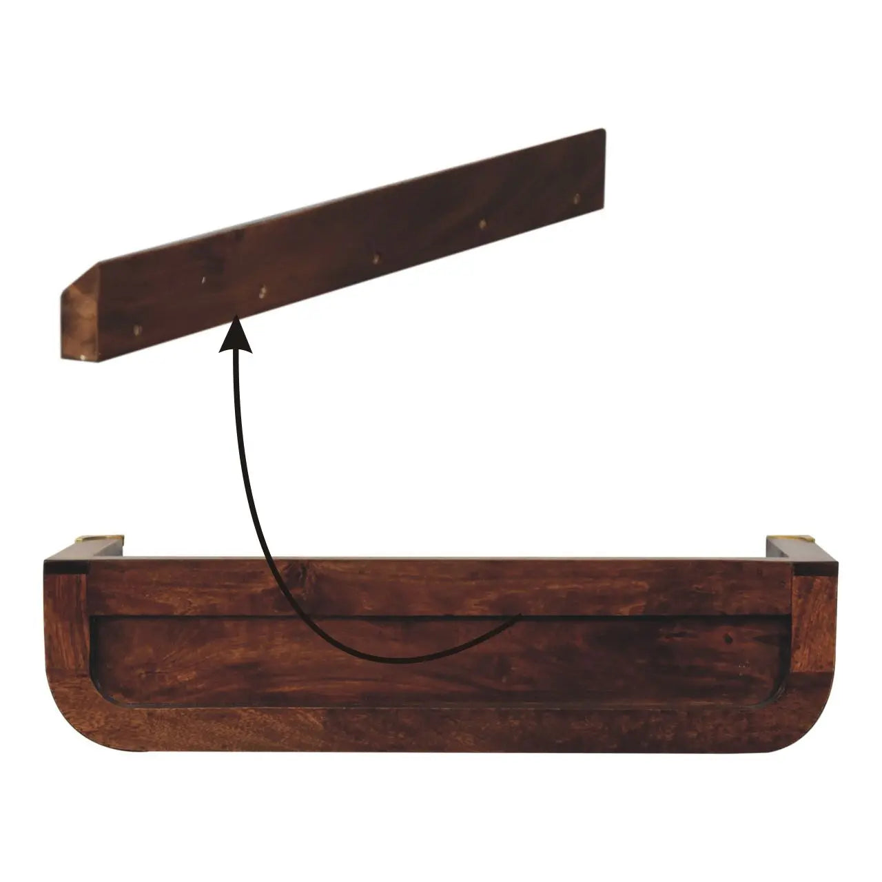 Indira California Walnut Floating Console Table - Living with Luxury
