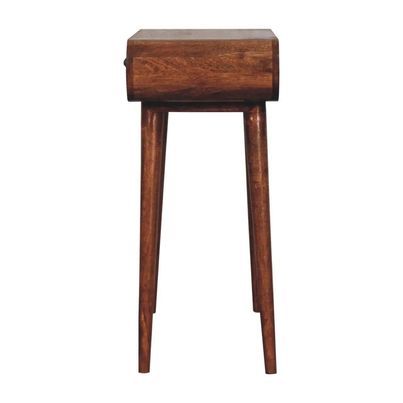 Mini Honey Caramel Dressing Table with Foldable Mirror - Living with Luxury