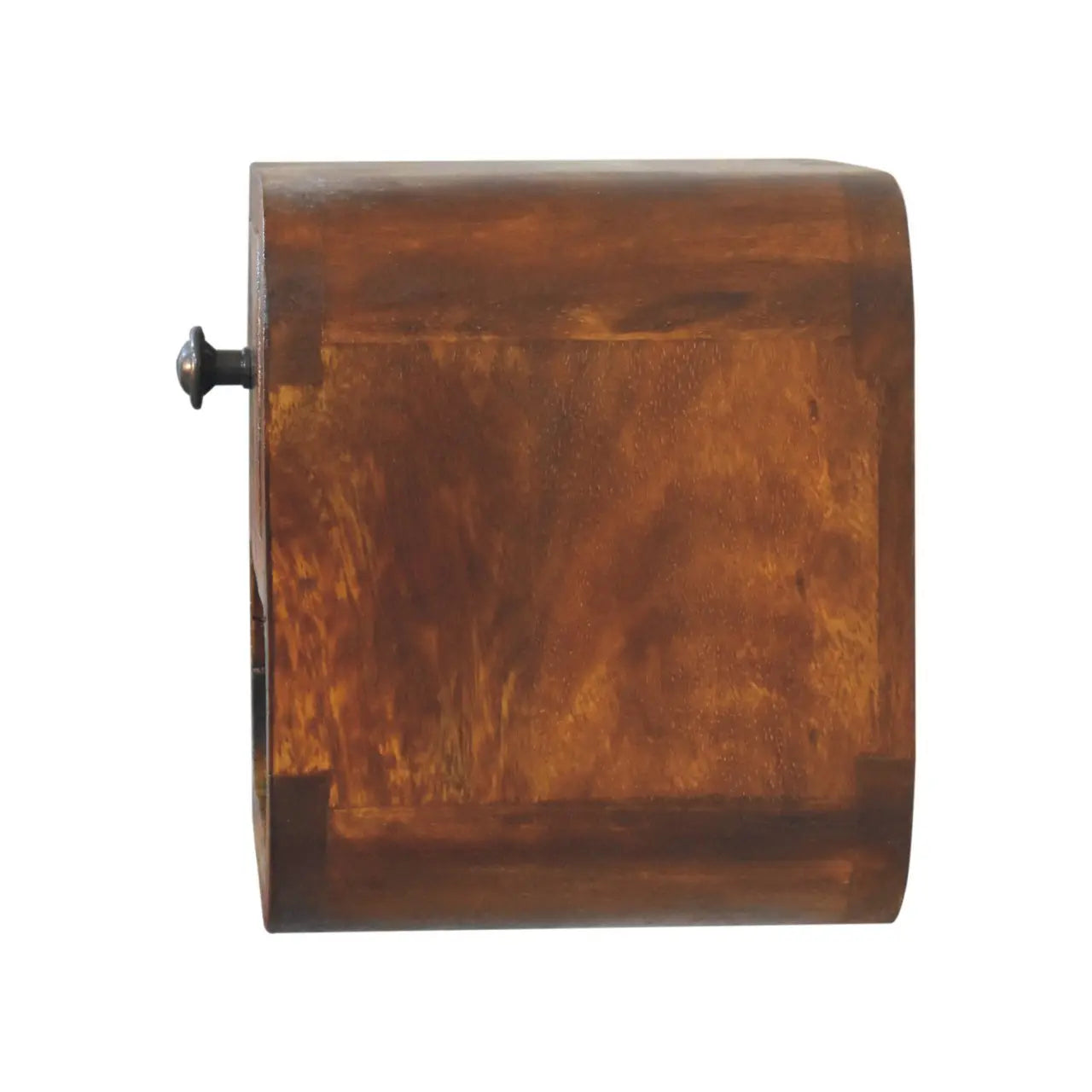Extra Mini Curved Chestnut Bedside with Open Slot - Living with Luxury