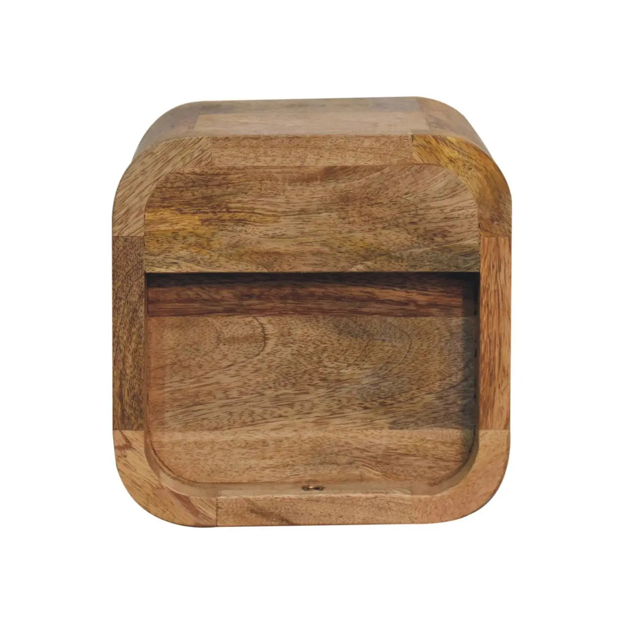 Extra Mini Curved Oak-ish Bedside with Open Slot - Living with Luxury