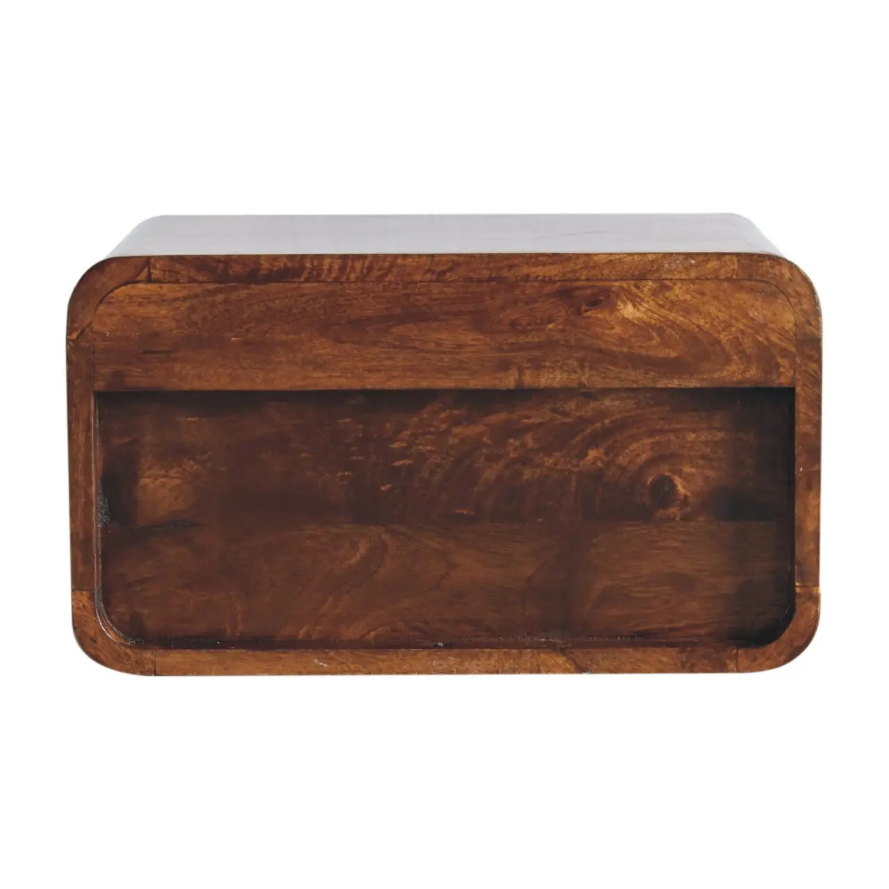 Large Chestnut Curve Upper Slot Floating Bedside - Living with Luxury