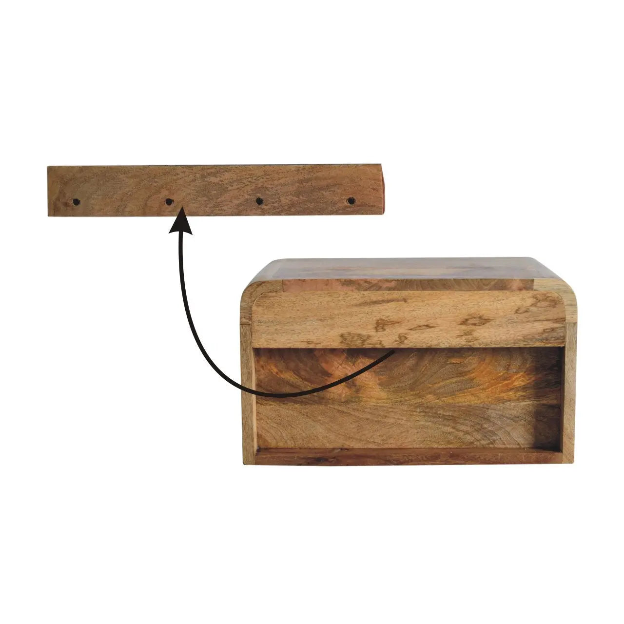 Chunky Oak-ish Floating Bedside - Living with Luxury