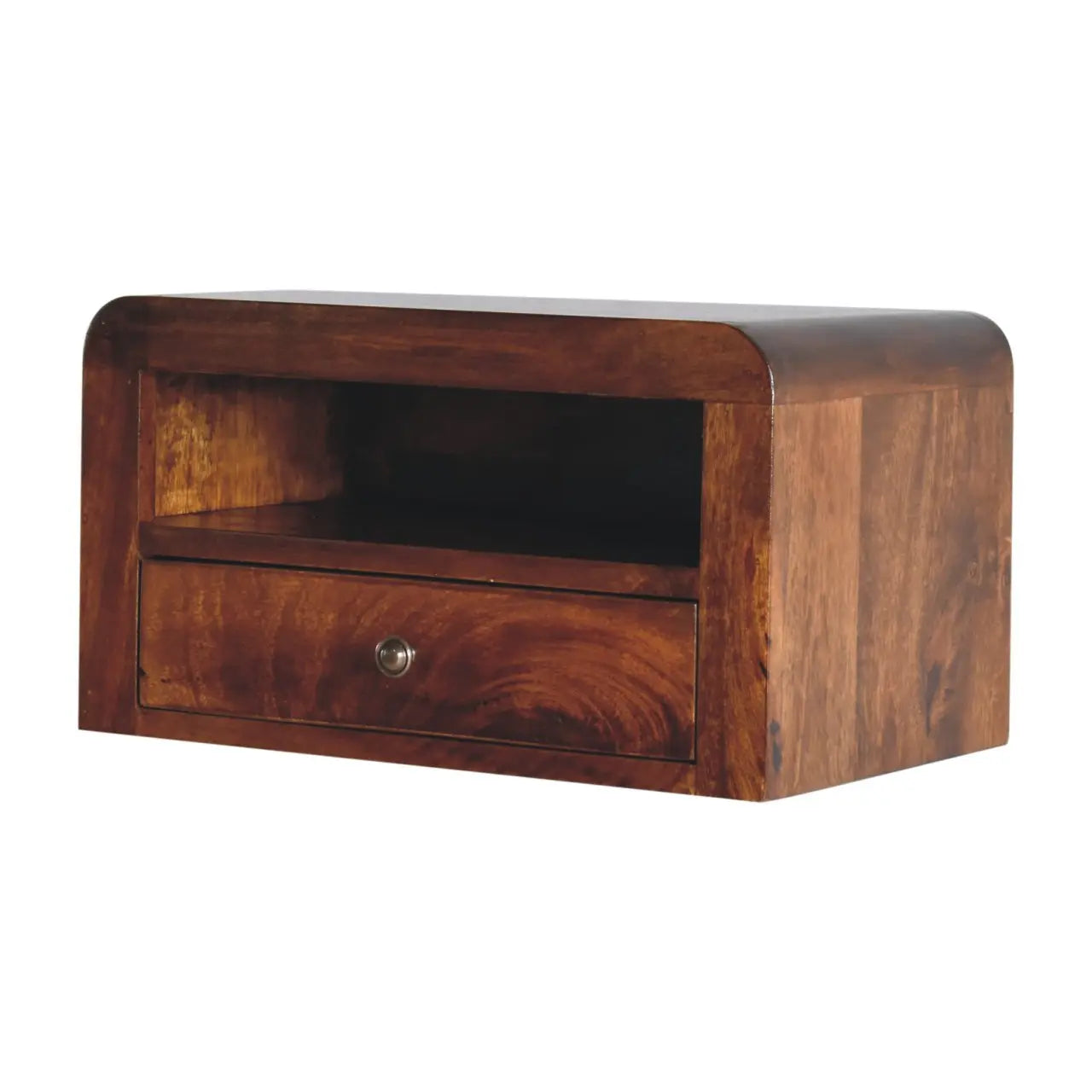 Chunky Chestnut Floating Bedside - Living with Luxury