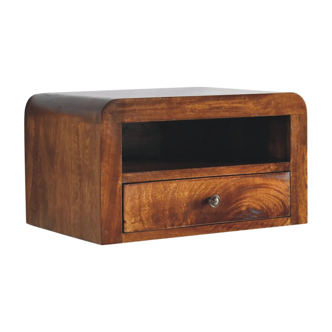 Chunky Chestnut Floating Bedside - Living with Luxury