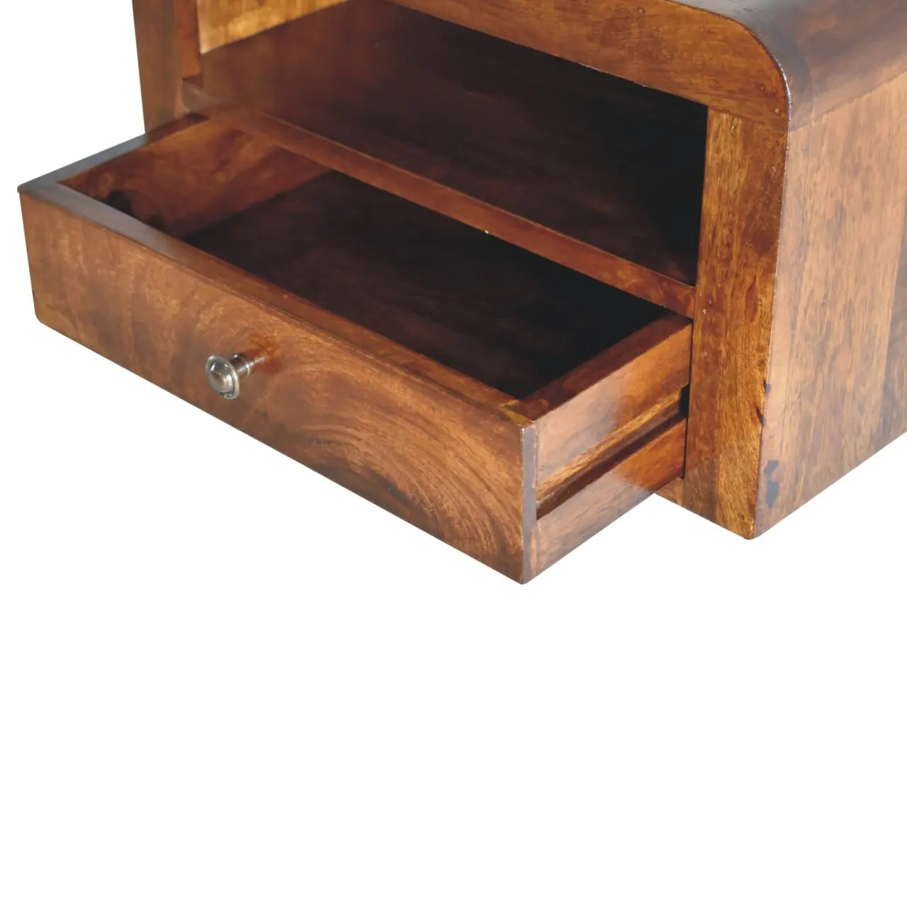 Chunky Chestnut Floating Bedside - Living with Luxury