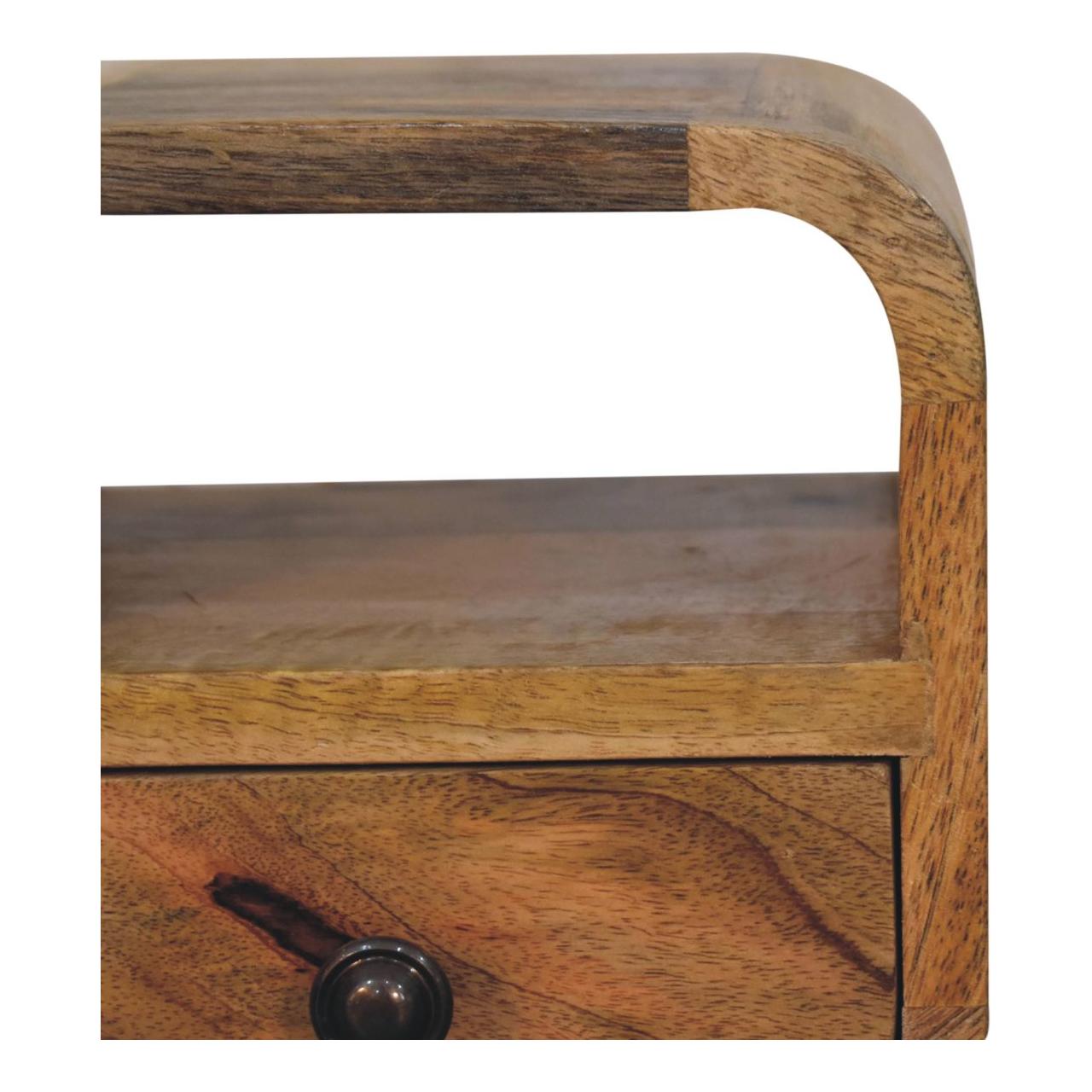 Extra Mini Oakish Curve Open Slot Bedside