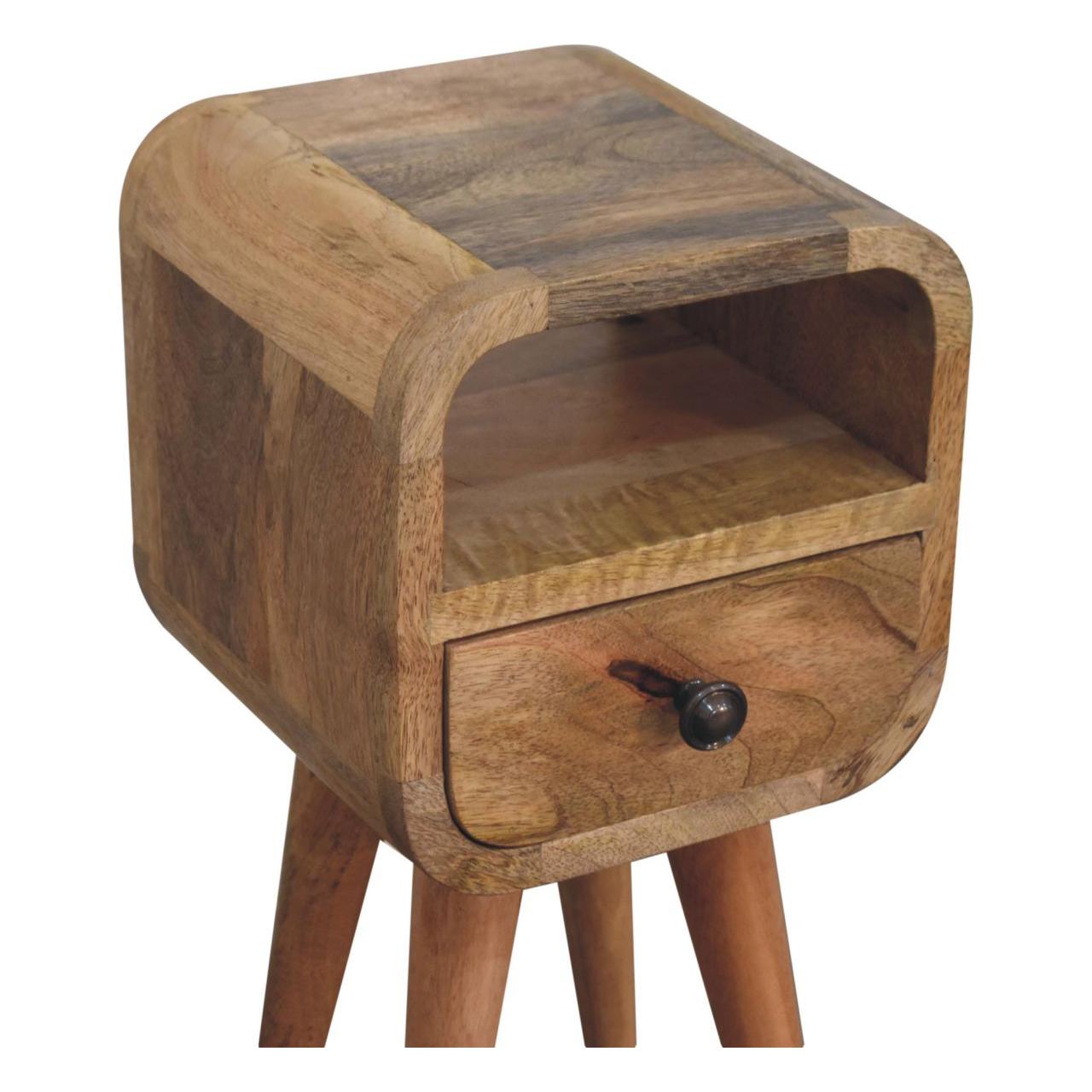 Extra Mini Oakish Curve Open Slot Bedside