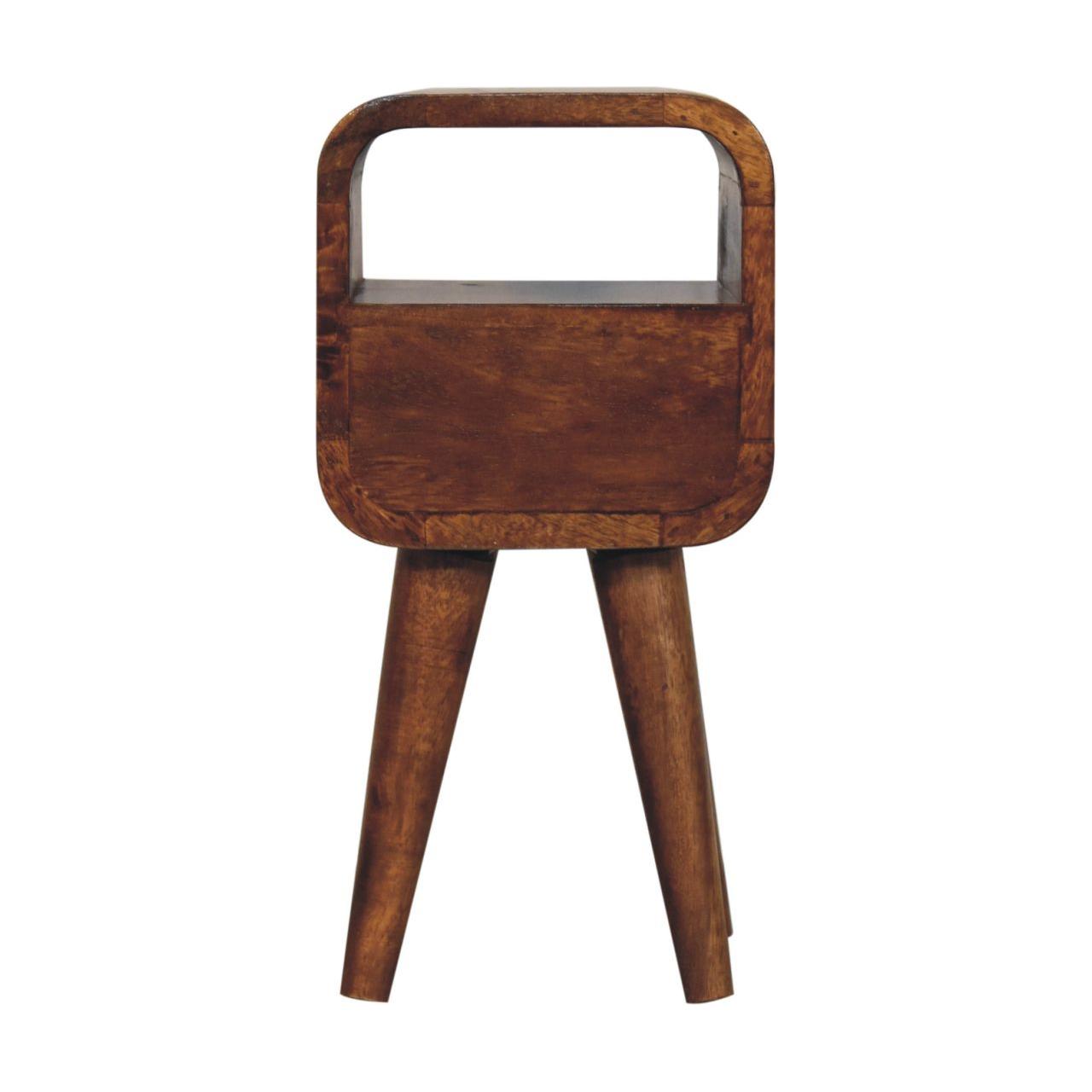 Extra Mini Chestnut Curve Open Slot Bedside