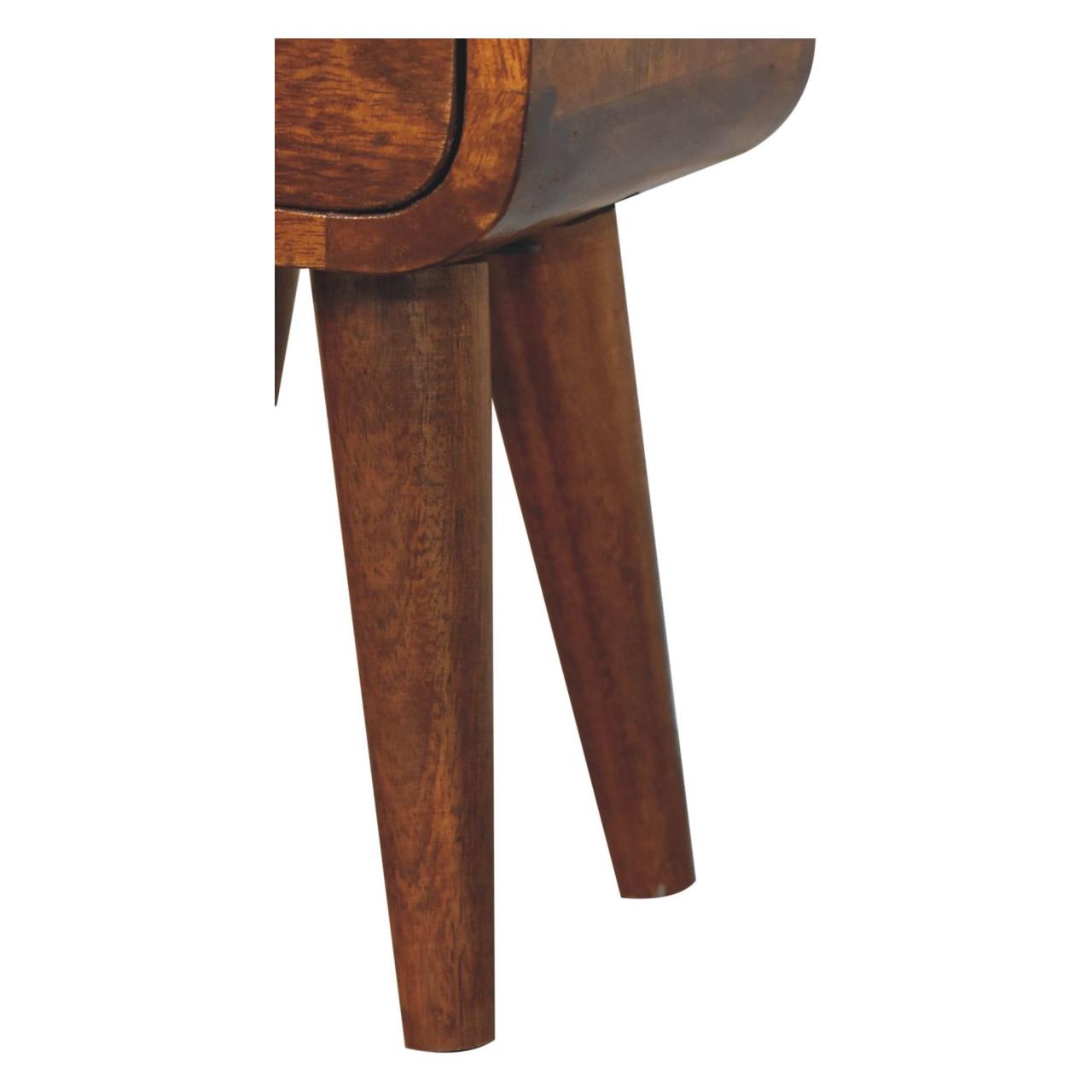 Extra Mini Curved Chestnut Bedside