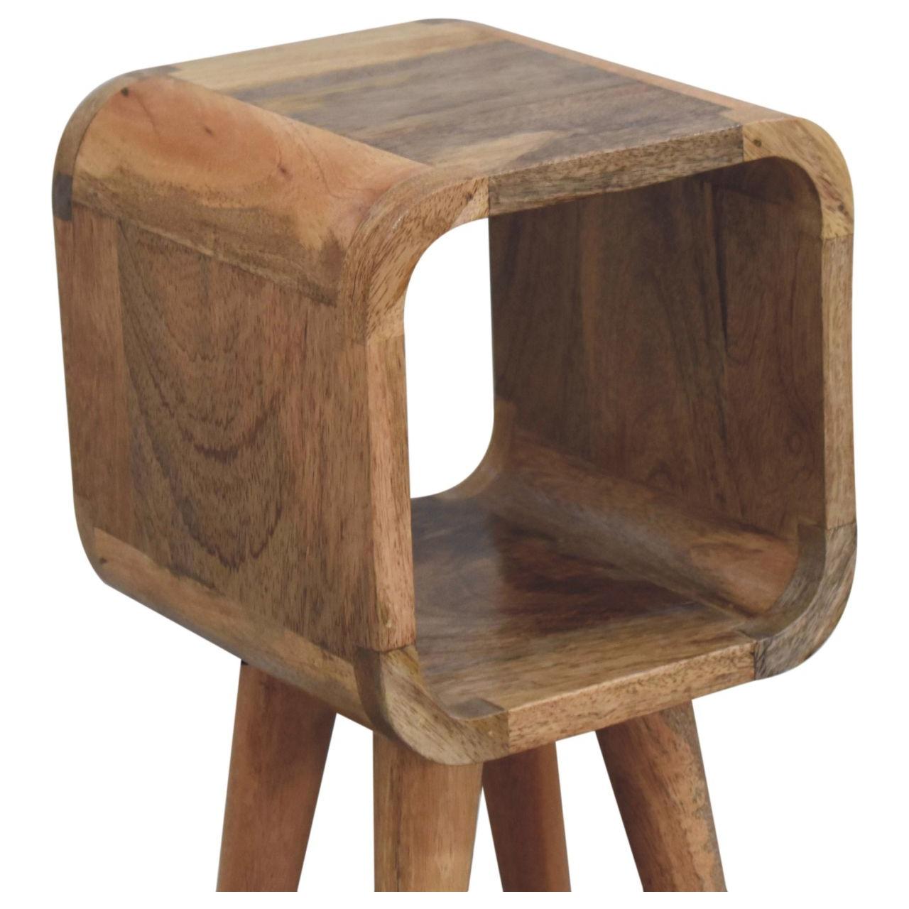 Extra Mini Minimalist Open Curved Oak-ish Bedside