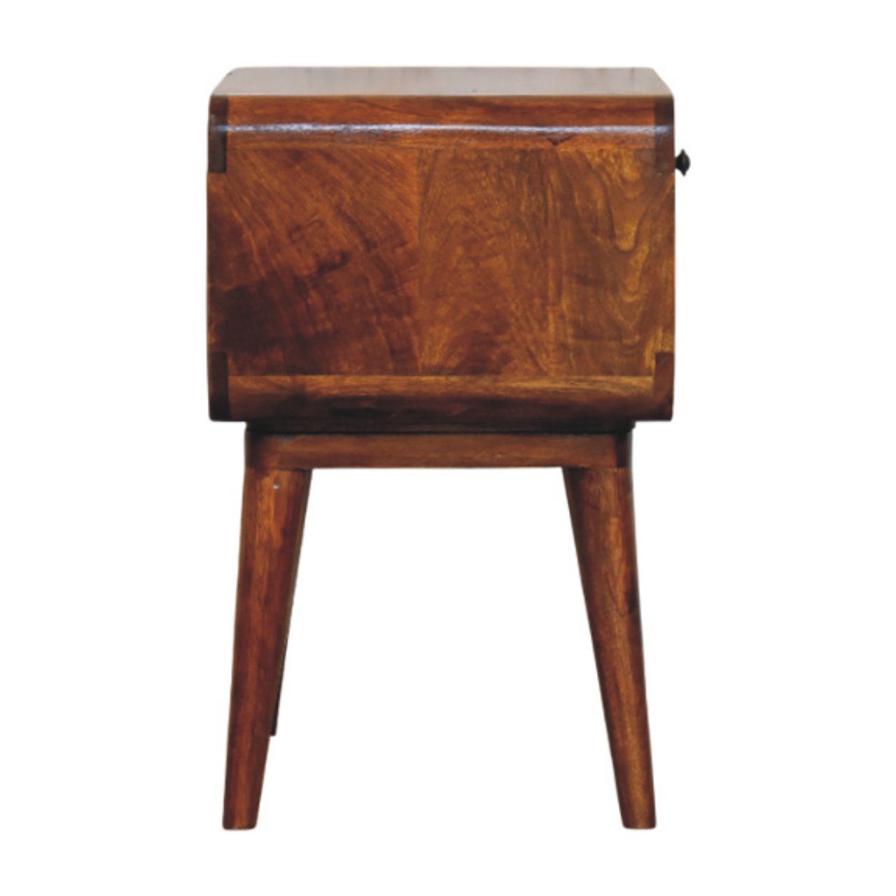 Avora Chestnut Nightstand with Drawer and open slot - Living with Luxury